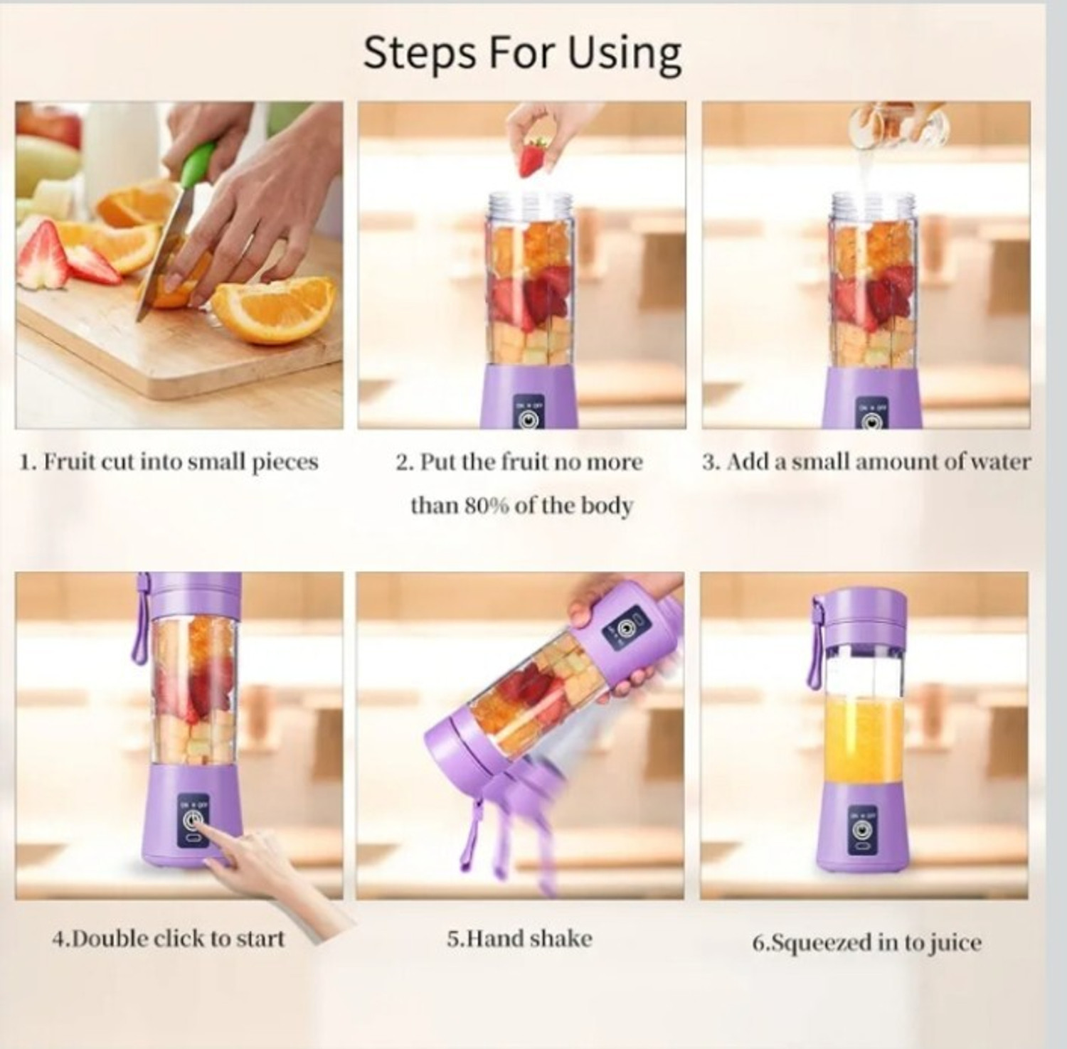 Image of ons Electric fruit juicer |usb rechargeable 2000 mah battery| powerful motor@2 25 W Juicer Mixer Grinder (Portable Electric Juicer - USB Rechargeable with 6 Blades, 3 Speed Setting@3 | 1 Jar | Multicolor)