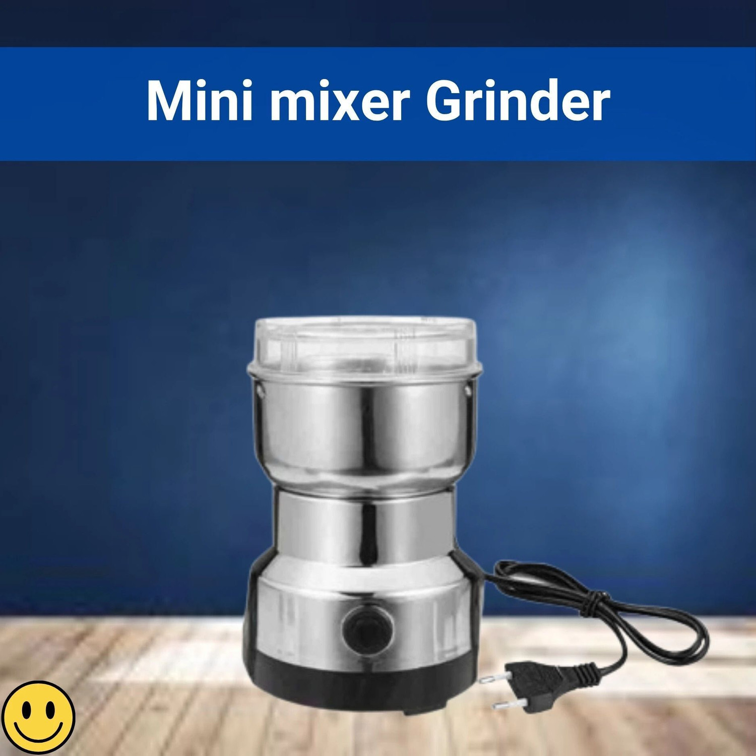 Image of Manasa Nima Mini Mixer Grinder 200 W Mixer Grinder (Mini Grinder for Kitchen - Easy-to-Use Electric Spice & Coffee Grinder | 1 Jar | Silver)