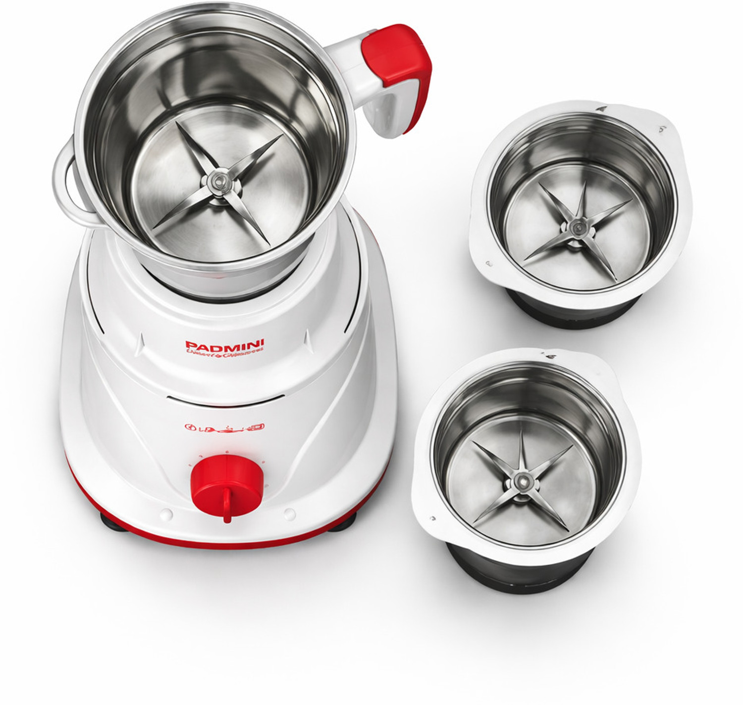 Image of PADMINI DYNA 550 W Mixer Grinder (DYNA 550W | 3 Jars | RED AND WHITE)