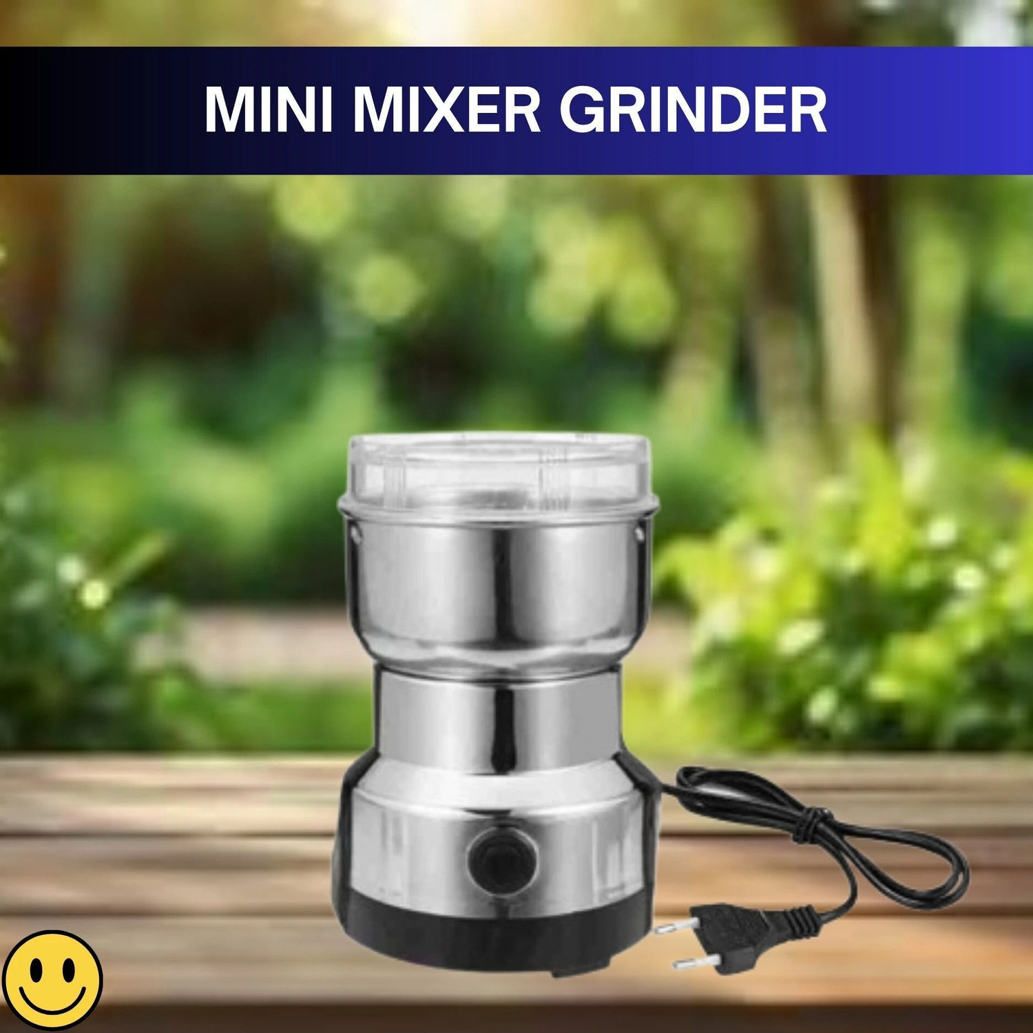 Image of HSH GOLDI Compact Kitchen design Electric Household Grinder Juicer W 250 W Juicer Mixer Grinder (japan 250 W,26000 RPM Mini Stainless Steel Spice Nuts Grainder Kitchen design | 1 Jar | Silver237)