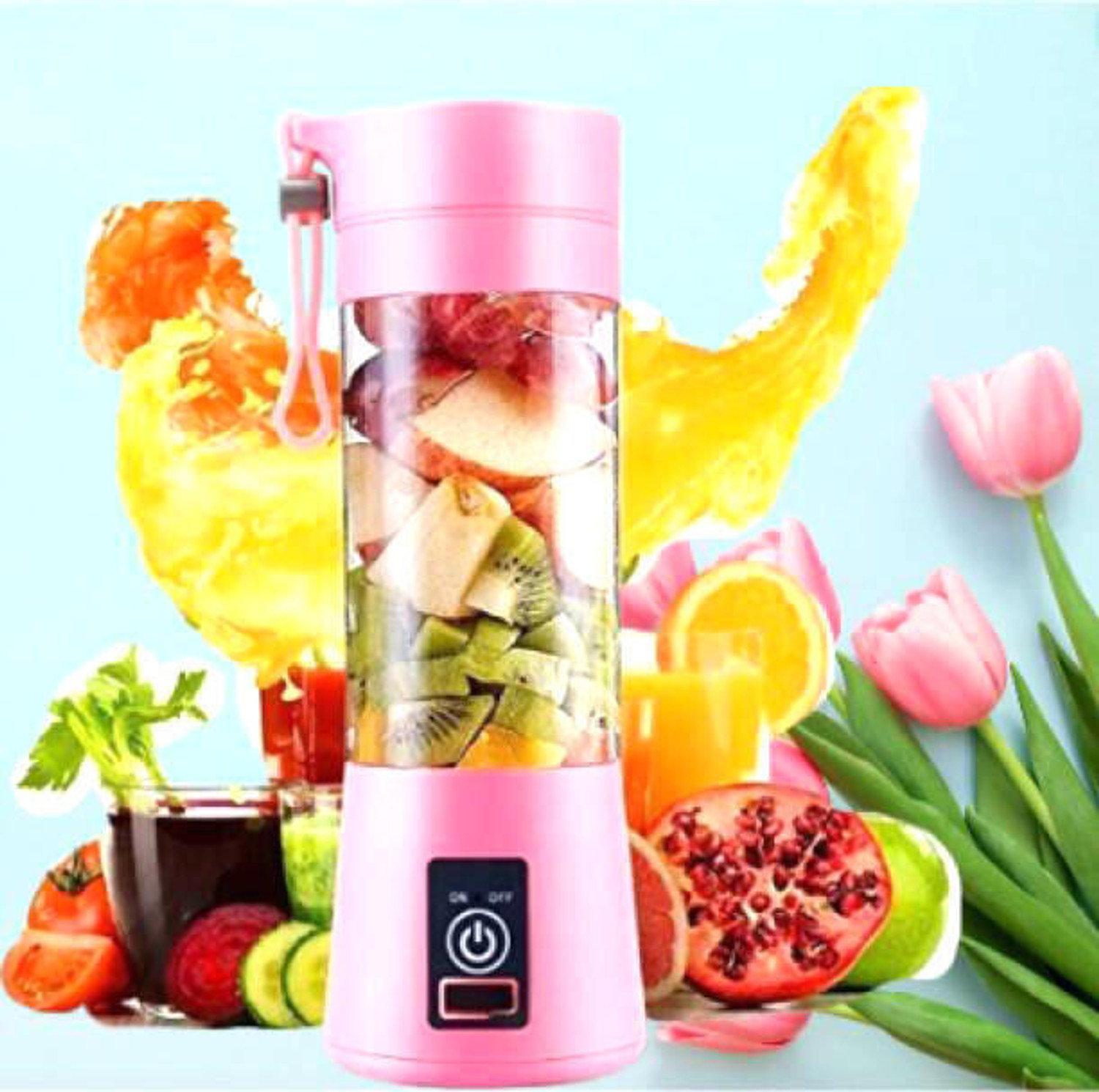 Image of princemarkett Pro Fruit Juicer 200 W Juicer Mixer Grinder (AYY 519Y PORTABLE BLENDER FOR SMOOTHIES SHAKES FOR OFFICE,GYM,TREKKING,HOME USE | 1 Jar | Multicolor)