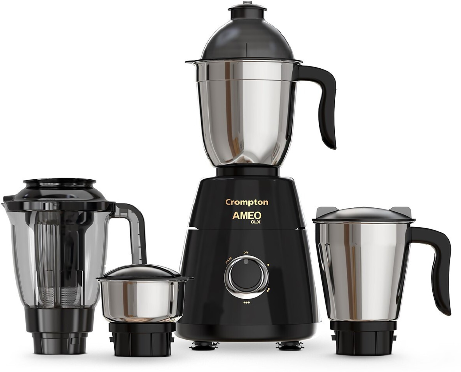 Image of Crompton Ameo Classic 750 W Juicer Mixer Grinder (Ameo Classic 750W Mixer Grinder | 4 Jars | Black)