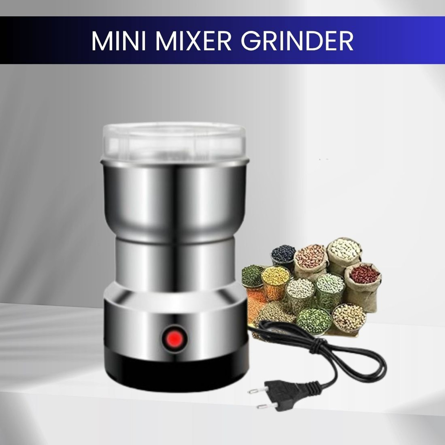 Image of JayGopalTrendz Grinder 350 W Mixer Grinder (Electric Grinder With Coffee & Nuts Grains Bean Grinder Juicer Mixer GrinderJ235 | 1 Jar | Silver)