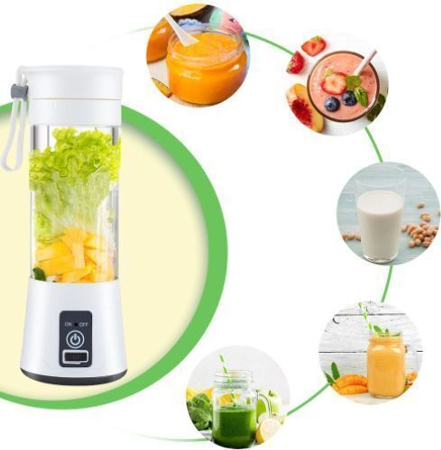 Image of JayGopalTrendz Electric Fruit Juicer Maker 350 W Juicer Mixer Grinder (Rechargeable Mini Juicer Mixer GrinderJJ224 | 1 Jar | Multicolor)