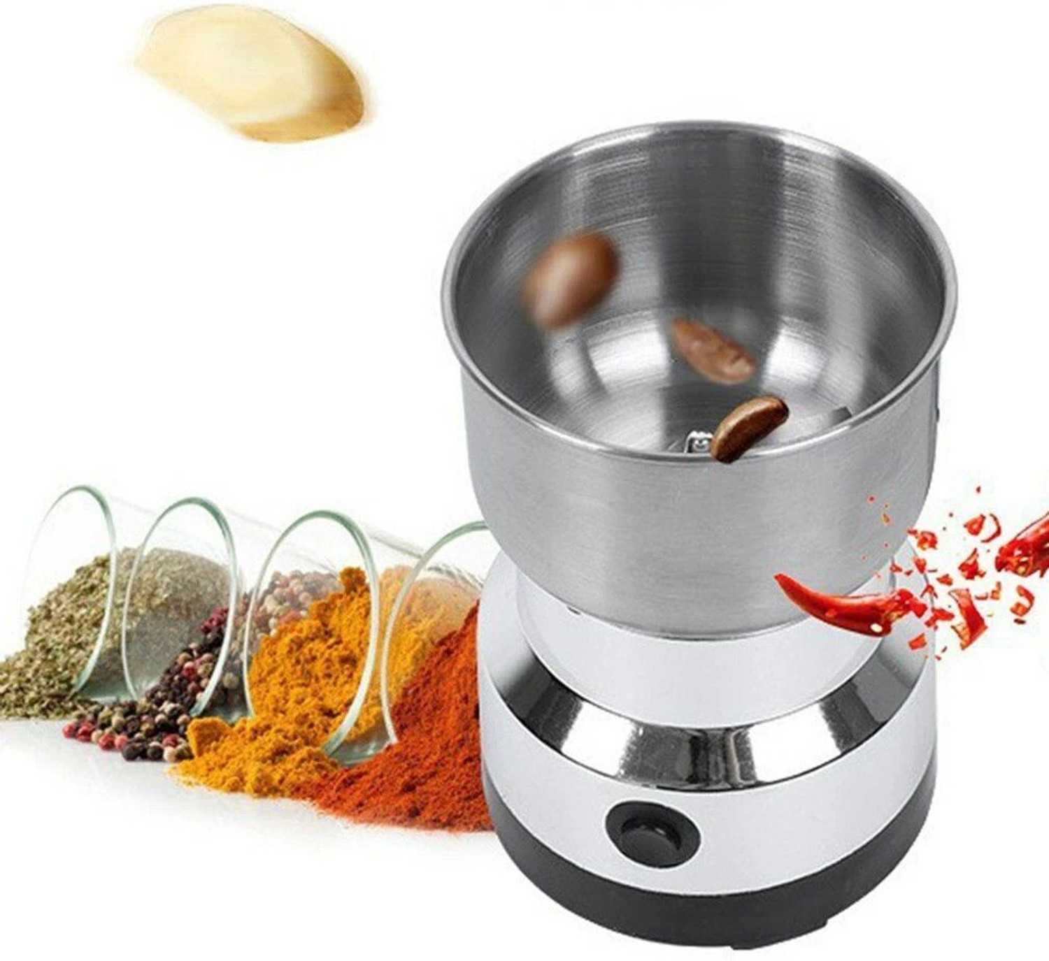 Image of Manasa design Electric Household Grinder Juicer Mixer Grinder 200 W Juicer Mixer Grinder (japan 200 W,22000 RPM Mini Stainless Steel Spice Nuts Grainder Kitchen | 1 Jar | Multicolor)