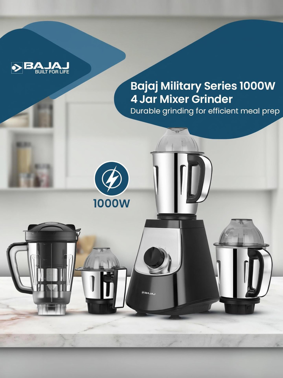 Bajaj Evoque 1000 W Mixer Grinder - Image 1