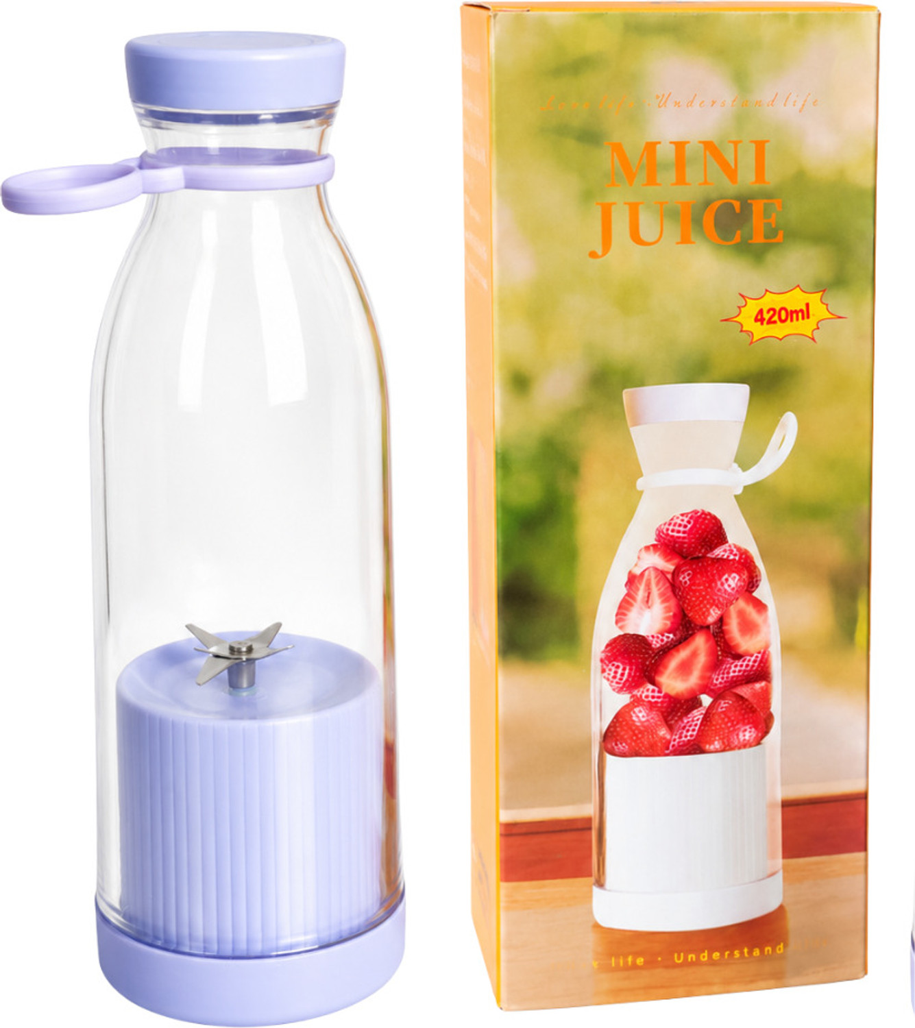 Image of Bumpi Care Bumpi Mini Fruit Juicer Mixer Grinder Portable Milkshake Blenders Color-May Vary 220 W Juicer (6-Blade Juicer | 1 Jar | Multicolor)