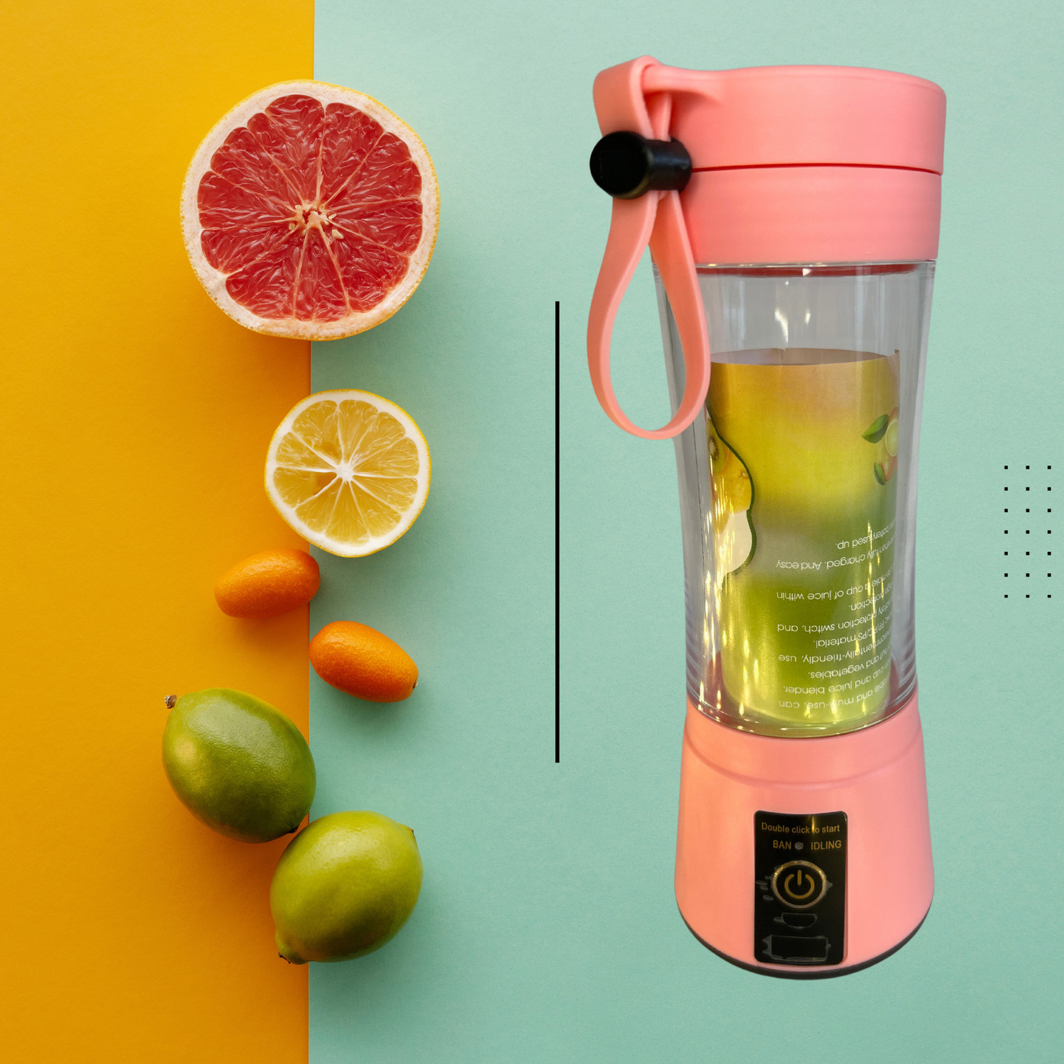Image of Udghosh Creation 6-Blade Juicer Blender with built-in Jar, Juice Mixer Bottle,Fruit Juice Machine 220 W Juicer (USB Rechargeable Personal Size Juicer Grinder for Juices,Protein&Milk Shakes | 1 Jar | Multicolor)