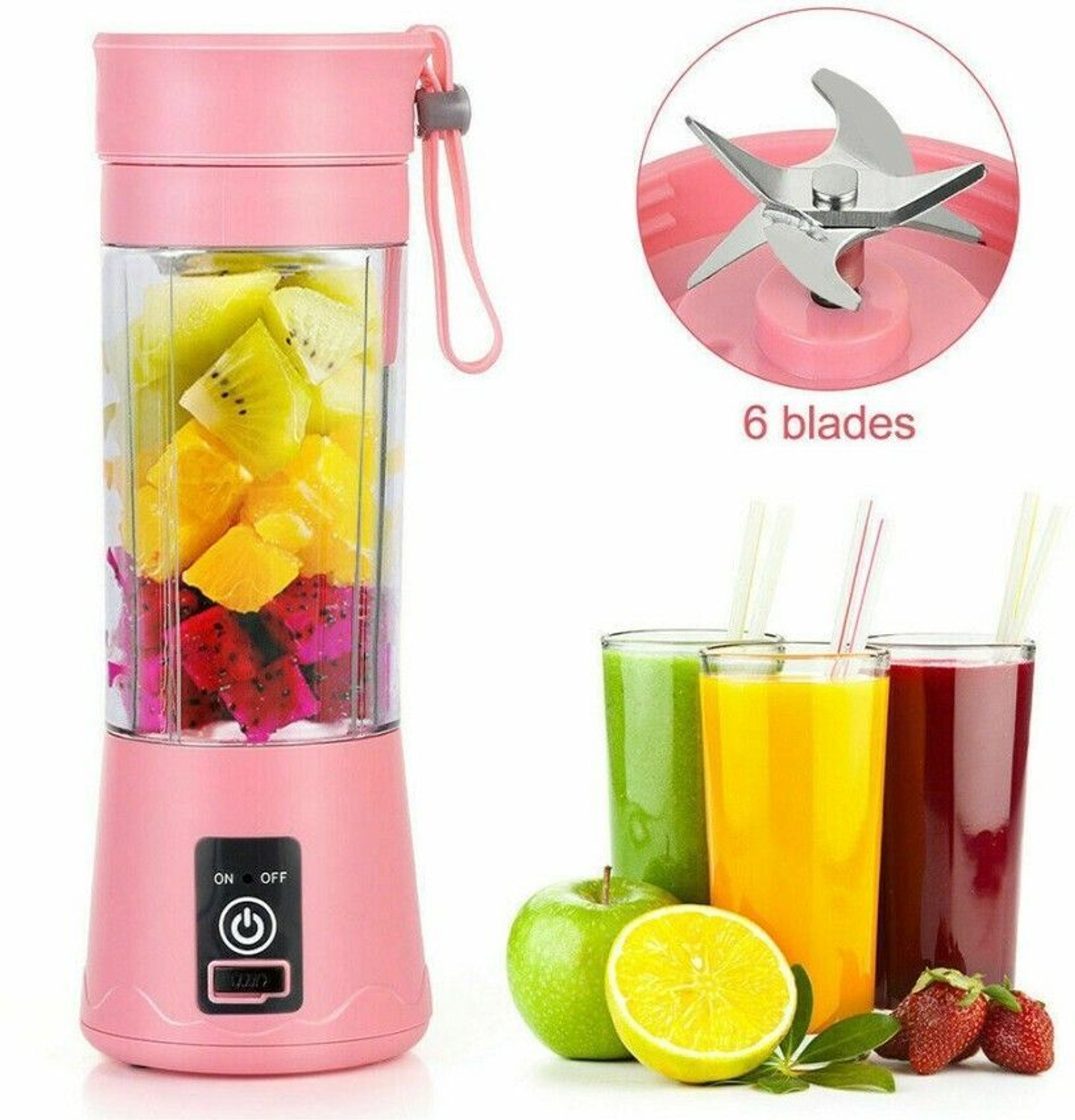 Image of Radhe Pro Fruit Juicer 200 W Juicer Mixer Grinder (AYY 521Y PORTABLE BLENDER FOR SMOOTHIES SHAKES FOR OFFICE,GYM,TREKKING,HOME USE | 1 Jar | Multicolor)