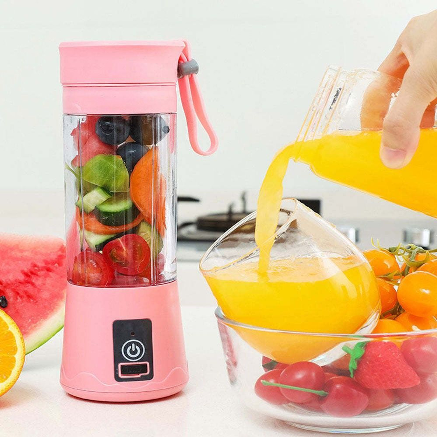 Image of Modexa Global Pro Fruit Juicer 200 W Juicer Mixer Grinder (PORTABLE SMART JUICER SERIES 4 H99 | 1 Jar | Multicolor)