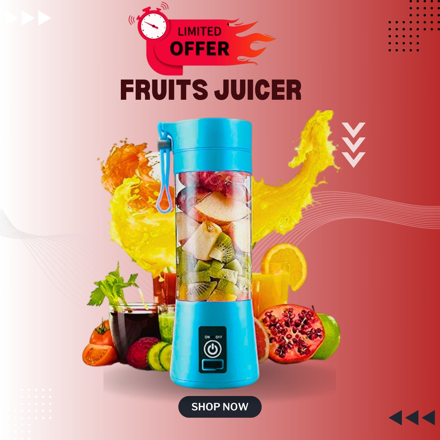 Image of JayGopalTrendz Electric Rechargeable Fruit Juicer Maker Portable USB Mini Juicer ShakerTY202 350 W Juicer Mixer Grinder (Electric Rechargeable Fruit Juicer Maker Portable USB Mini Juicer ShakerTY202 | 1 Jar | Multicolor)