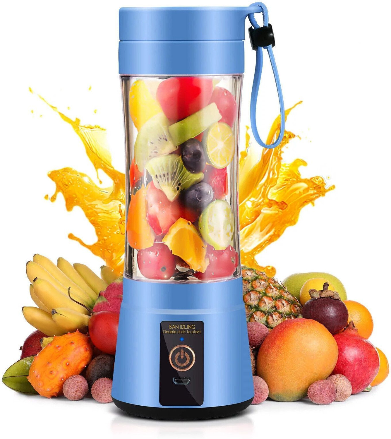 Image of SS brother Electric Fruit Juicer Maker USB Rechargeable Mini Juicer Mixer GrinderCJ56 450 W Juicer Mixer Grinder (Electric Fruit Juicer Maker USB Rechargeable Mini Juicer Mixer GrinderCJ56 | 1 Jar | Multicolor)