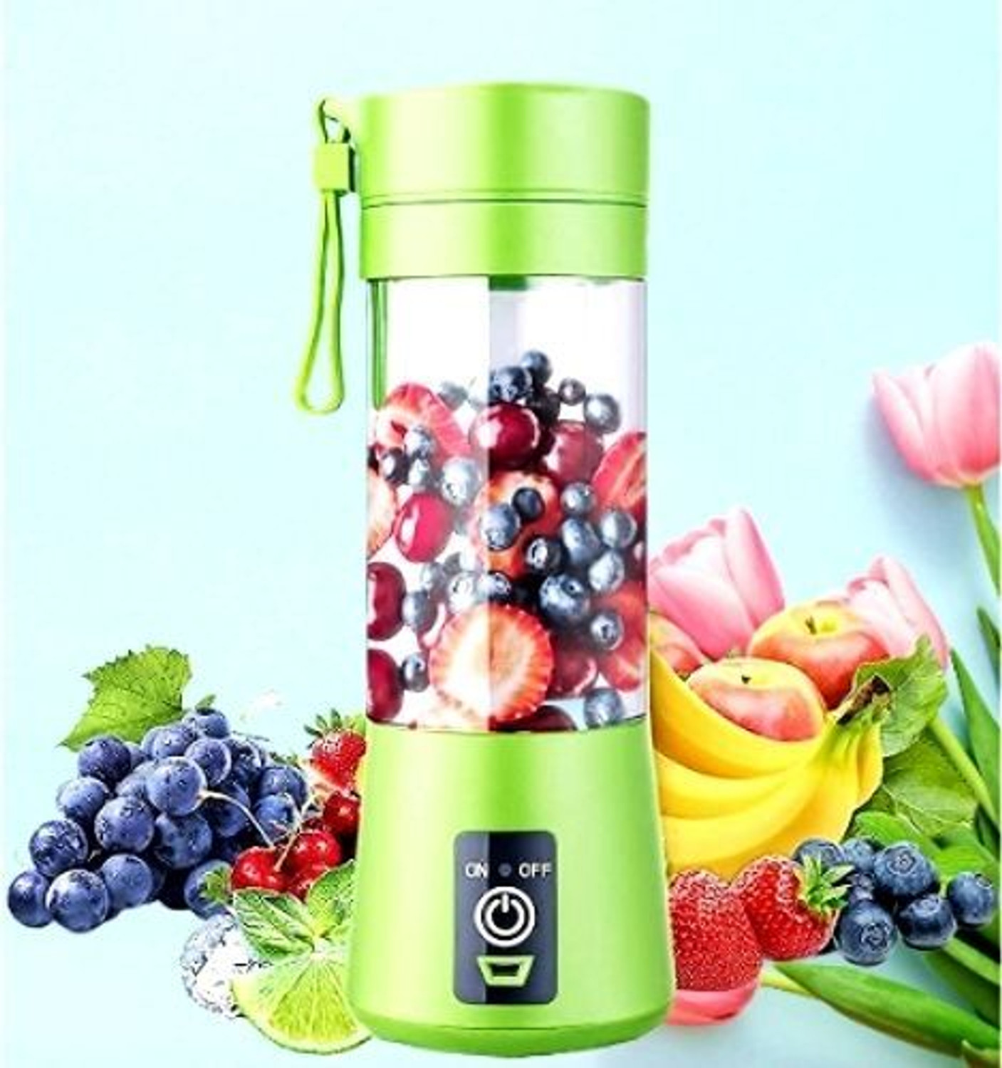 Image of JayGopalTrendz Electric Fruit Juicer Maker 350 W Juicer Mixer Grinder (Rechargeable Mini Juicer Mixer GrinderJJ224 | 1 Jar | Multicolor)