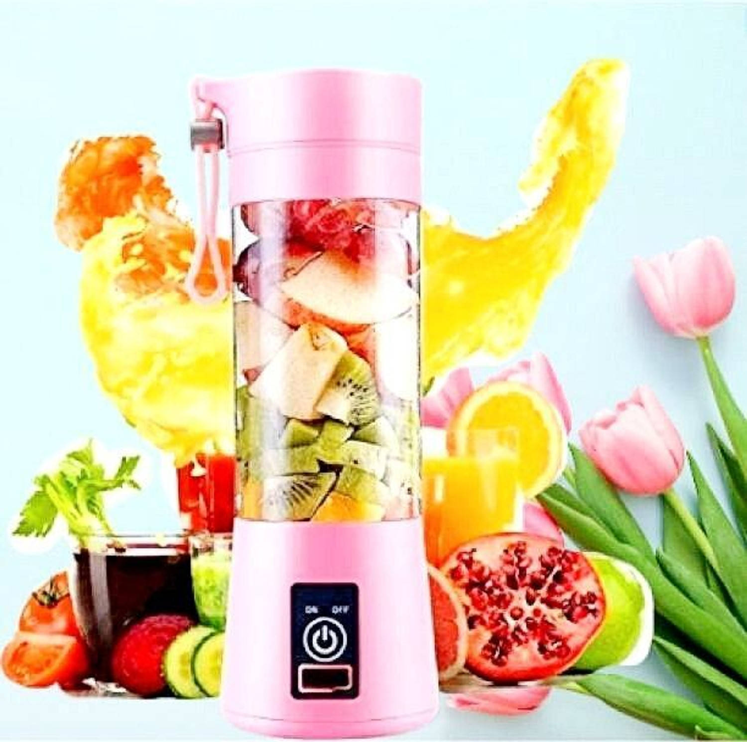 Image of JayGopalTrendz Electric Rechargeable Fruit Juicer Maker Portable USB Mini Juicer ShakerTY202 350 W Juicer Mixer Grinder (Electric Rechargeable Fruit Juicer Maker Portable USB Mini Juicer ShakerTY202 | 1 Jar | Multicolor)