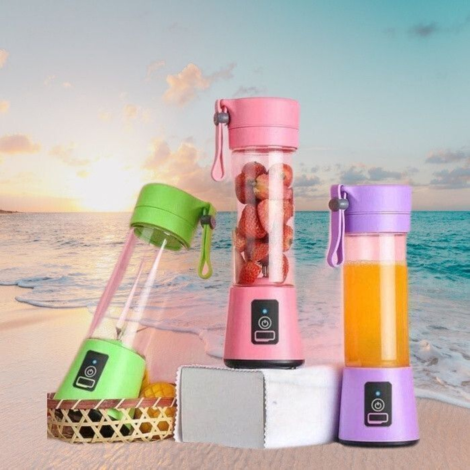 Image of implex mart PJC-33 450 W Juicer Mixer Grinder (Portable fresh fruit Vegetable juicer blender | 2 Jars | Pink)