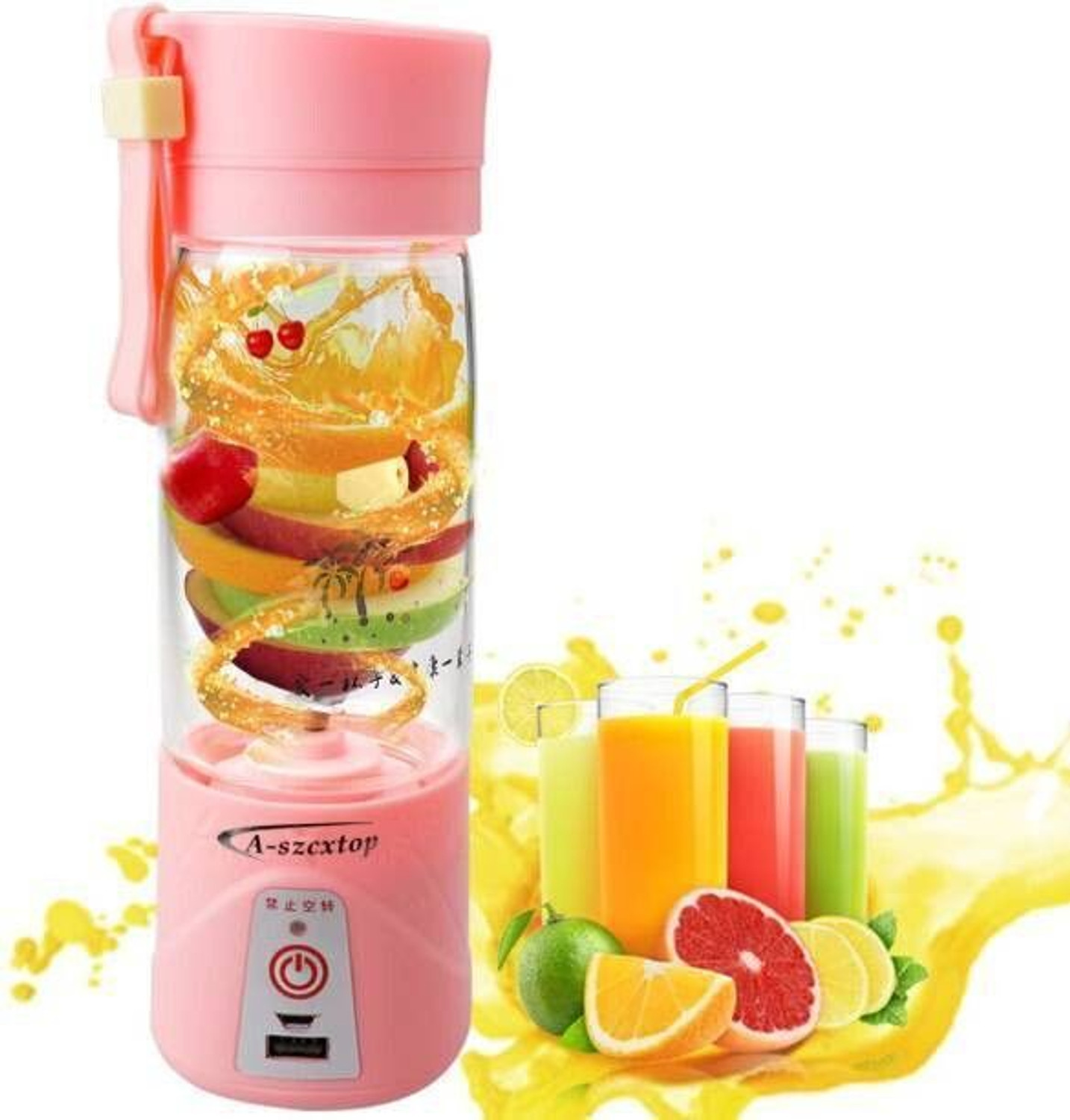 Image of JayGopalTrendz Electric Rechargeable Fruit Juicer Maker Portable USB Mini Juicer ShakerTY202 350 W Juicer Mixer Grinder (Electric Rechargeable Fruit Juicer Maker Portable USB Mini Juicer ShakerTY202 | 1 Jar | Multicolor)