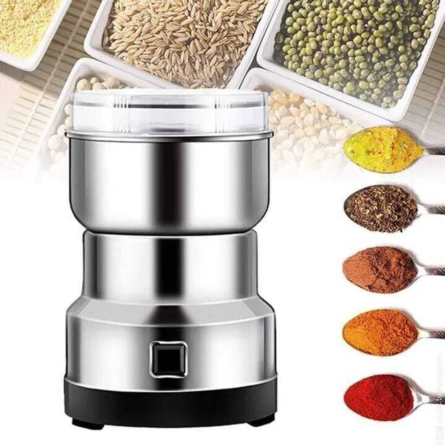 Image of Elvara creations Nima Mini Mixer Grinder 200 W Juicer Mixer Grinder (Mini Grinder for Kitchen - Easy-to-Use Electric Spice & Coffee Grinder A10 | 1 Jar | Silver)
