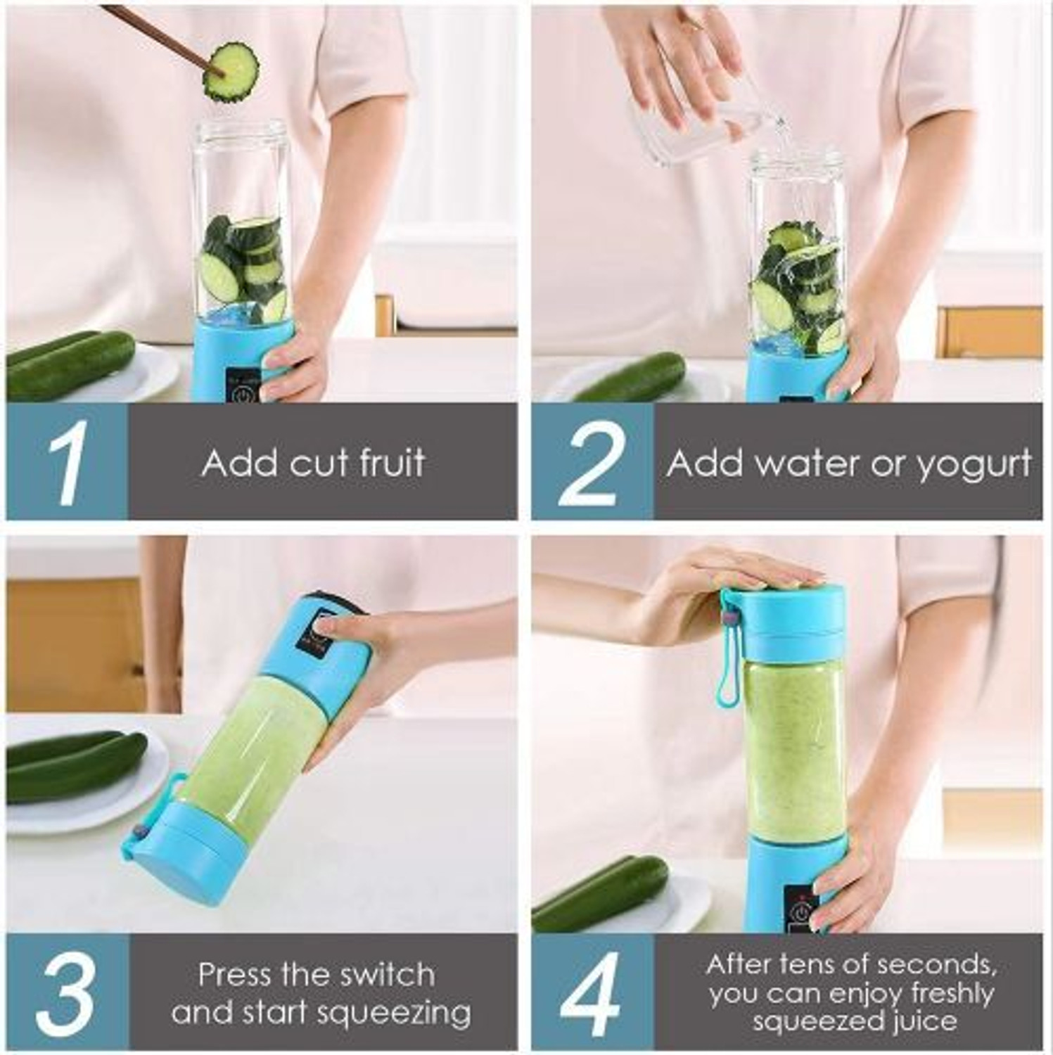 Image of Modexa Global Pro Fruit Juicer 200 W Juicer Mixer Grinder (AYY 481Y RECHARGEABLE PORTABLE USB JUICER BOTTLE SLECTRIC MIXER BLENDER GRINDER | 1 Jar | Multicolor)
