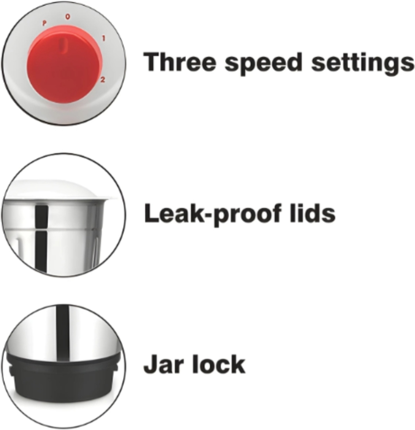 Image of PADMINI DYNA 550 W Mixer Grinder (DYNA 550W | 3 Jars | RED AND WHITE)