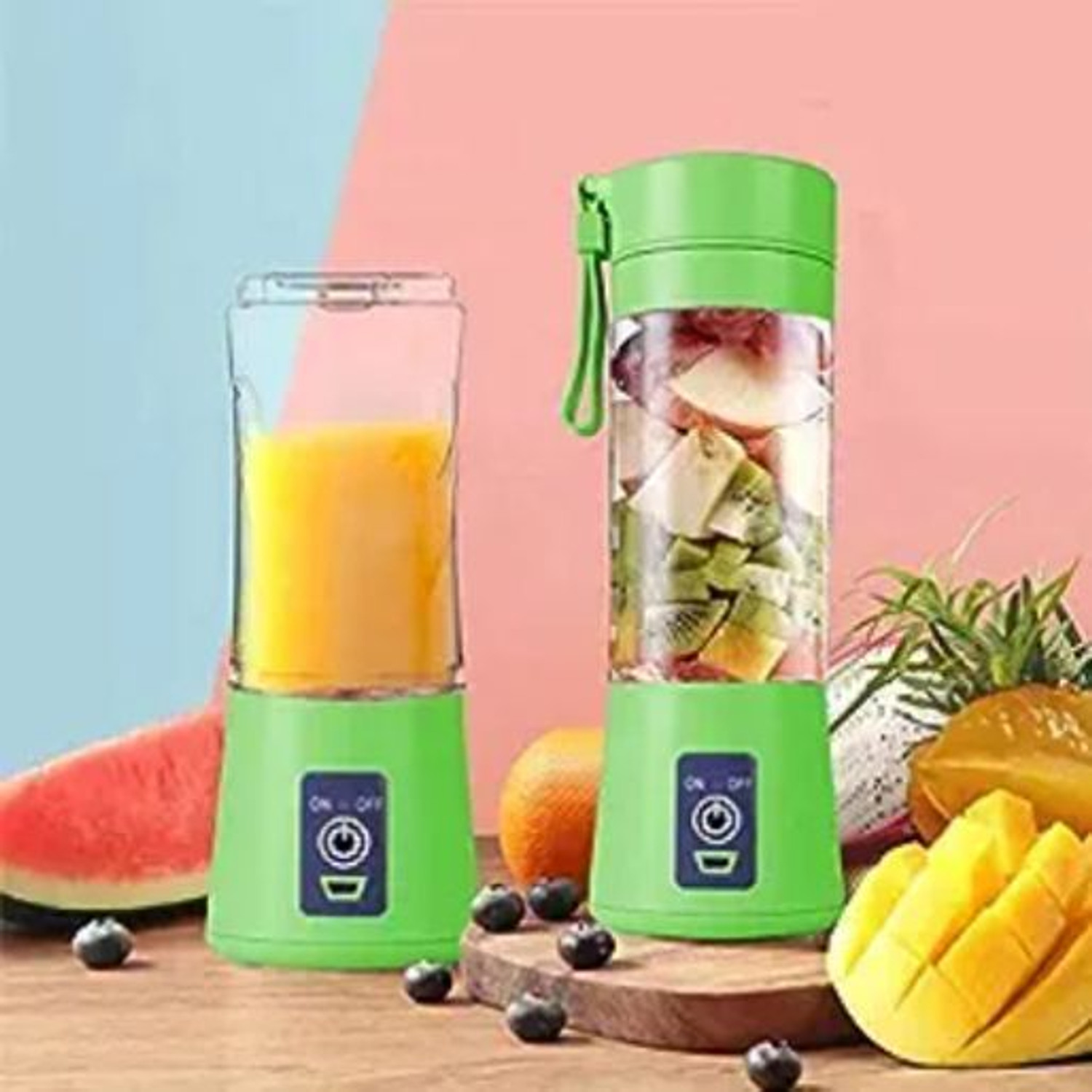 Image of Radhe Pro Fruit Juicer 200 W Juicer Mixer Grinder (Msk 5997A Hand juicer,Mini Fruit Mixer Machine Portable Electric Personal Juicer | 1 Jar | Multicolor)