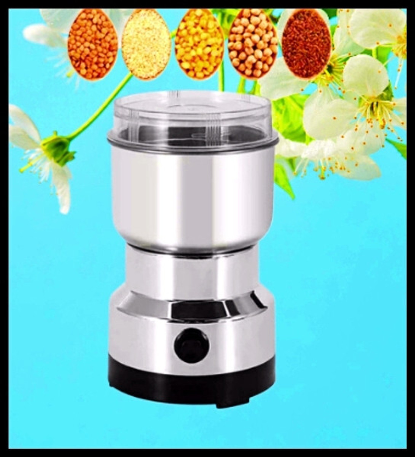 Image of Manasa Coffee Spice Nuts Grains Bean Grinder Mixer (300W) 300 W Juicer Mixer Grinder (By Mini Stainless Steel Coffee Spice Nuts Grains Bean Grinder Mixer | 1 Jar | Silver)