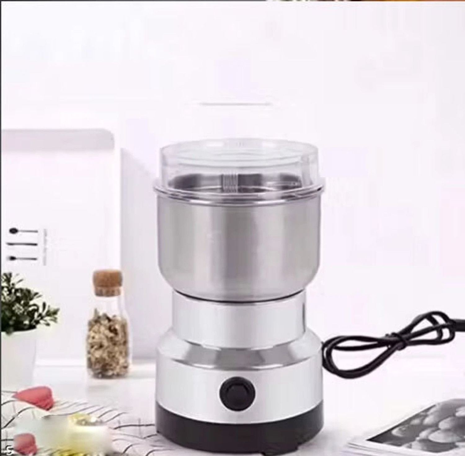 Image of HARIS STORE Grinder 1 200 W Juicer Mixer Grinder (Mini Mixer Grinder & Coffee Maker for Kitchen Masala, Onion, Garlic & FruitW332 | 1 Jar | Silver)