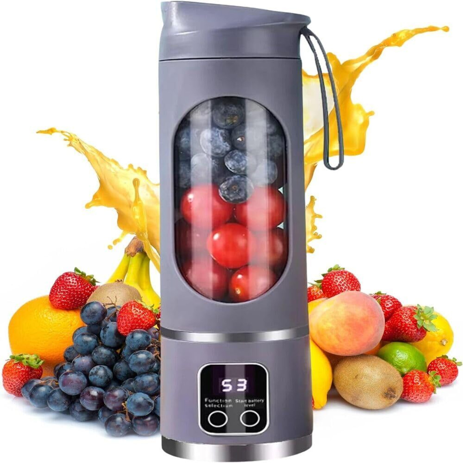 Image of MLSALES Portable Mini USB Juicer | Cordless Rechargeable Blender for Fresh Juices 150 W Juicer (350-jiucur | 1 Jar | Multicolor, Green, purpale, pink-shain)