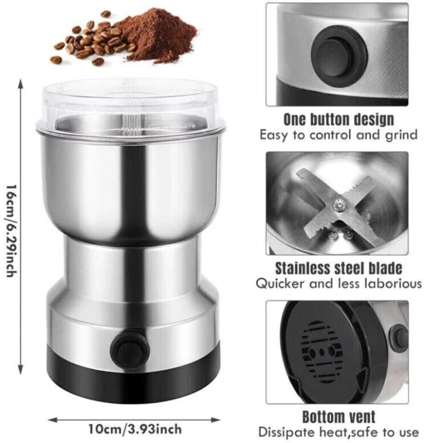 Image of Elvara creations Pro 450 W Juicer Mixer Grinder (Portable Grinder, USB Rechargeable Mini Grinder, Electric Grinder for mix 22 | 1 Jar | Silver)