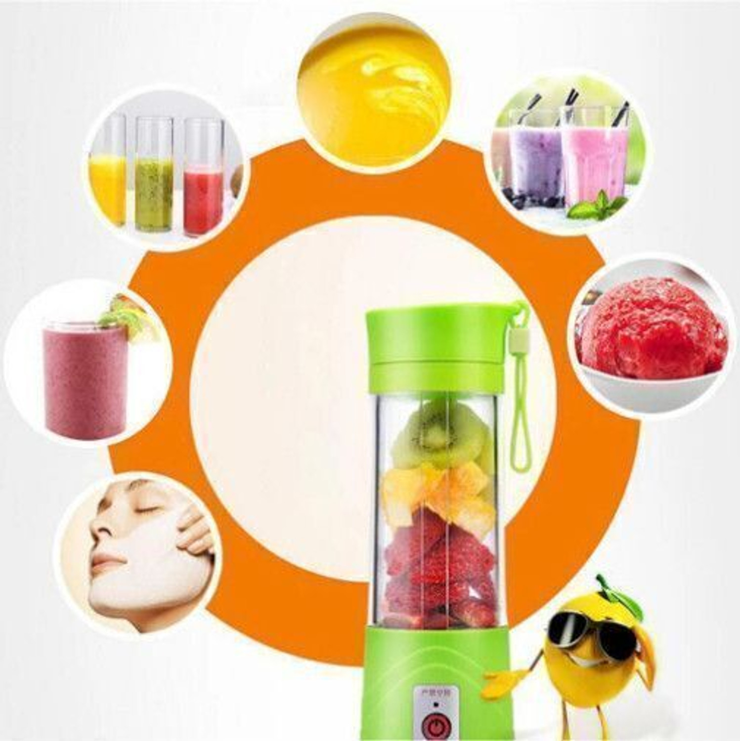 Image of APNA STORE Pro Fruit Juicer 200 W Juicer Mixer Grinder (AK 905A ELECTRIC JUICER MIXER GRINDER RECHARGEABLE USB BOTTLE BLENDER SHAKER | 1 Jar | Multicolor)
