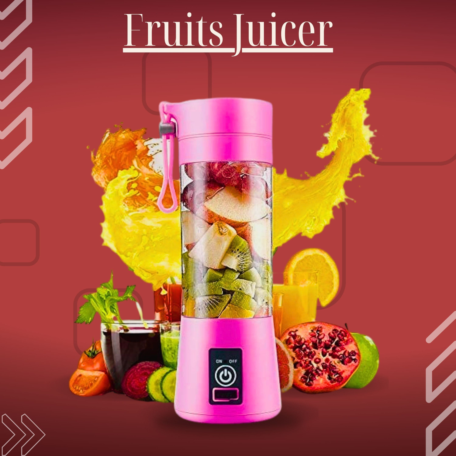 Image of JayGopalTrendz Electric Rechargeable Fruit Juicer Maker Portable USB Mini Juicer ShakerTY202 350 W Juicer Mixer Grinder (Electric Rechargeable Fruit Juicer Maker Portable USB Mini Juicer ShakerTY202 | 1 Jar | Multicolor)
