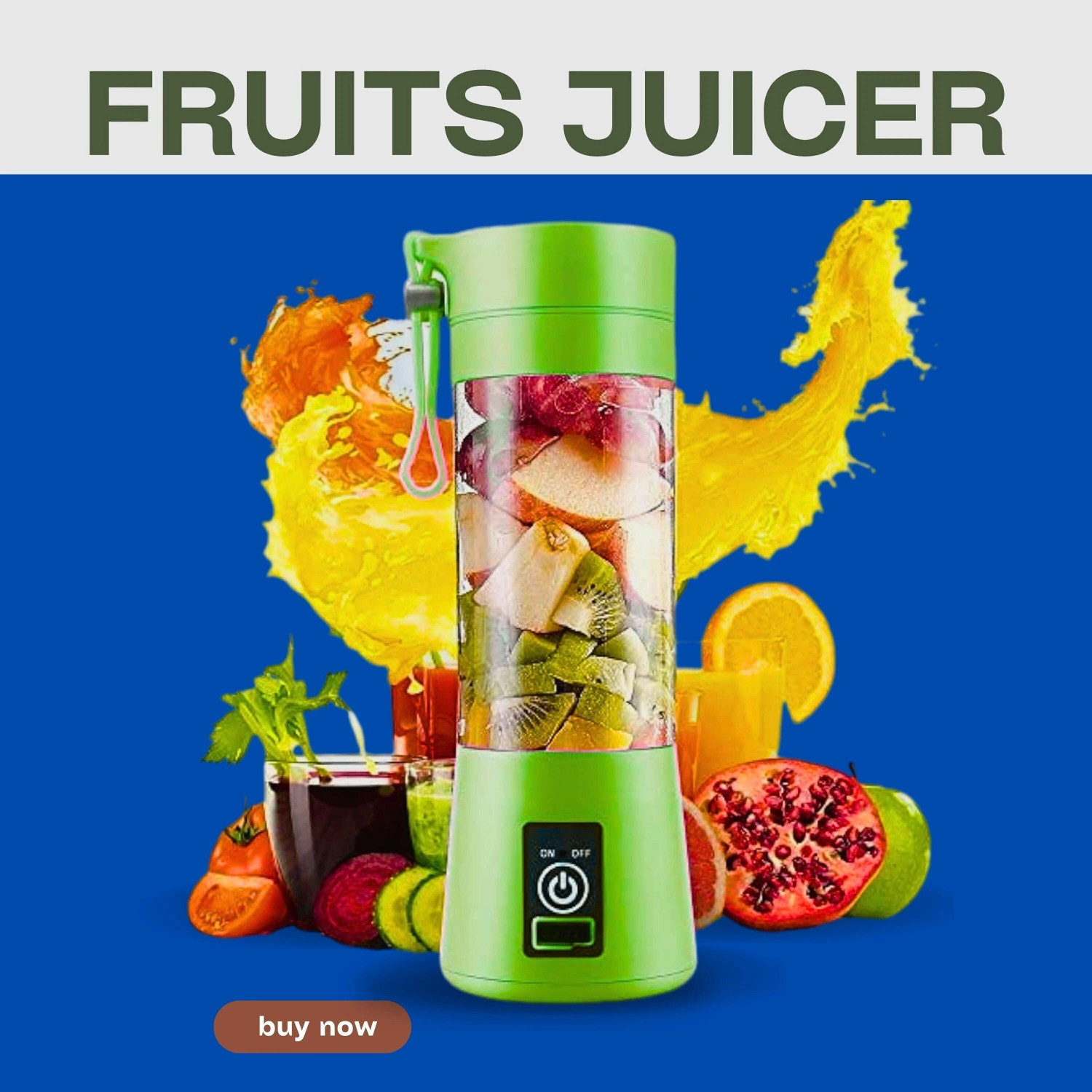 Image of SS brother Pro Fruit Juicer 350 W Juicer Mixer Grinder (USB Rechargeable Mini Juicer Mixer Grinder MI138 | 1 Jar | Multicolor)