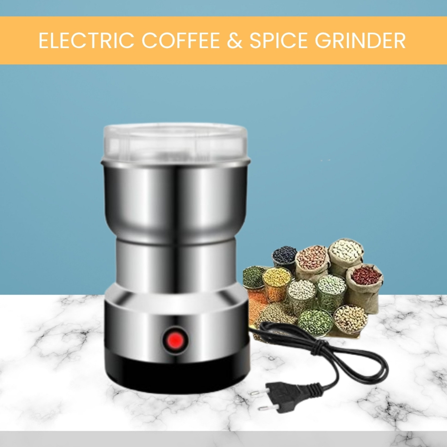 Image of AKs Creation Multi-Functional Mixer Juicer Spice Coffee Grinder, Dry Masala 220 W Juicer Mixer Grinder (Multi-Functional Grinder | 1 Jar | Silver)