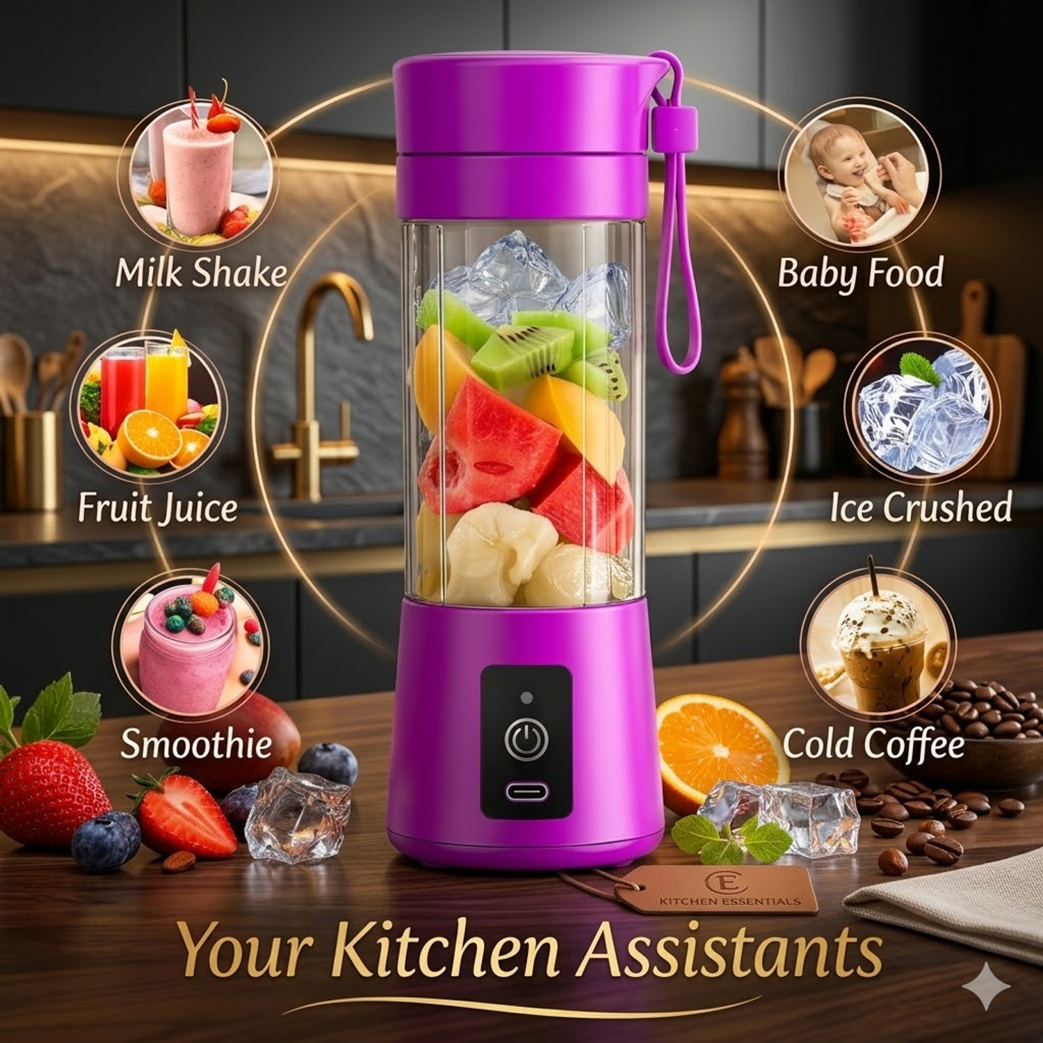 Image of implex mart PJC-34 350 W Juicer Mixer Grinder (Personal Blender for Shakes Household Travel | 2 Jars | Multicolor)