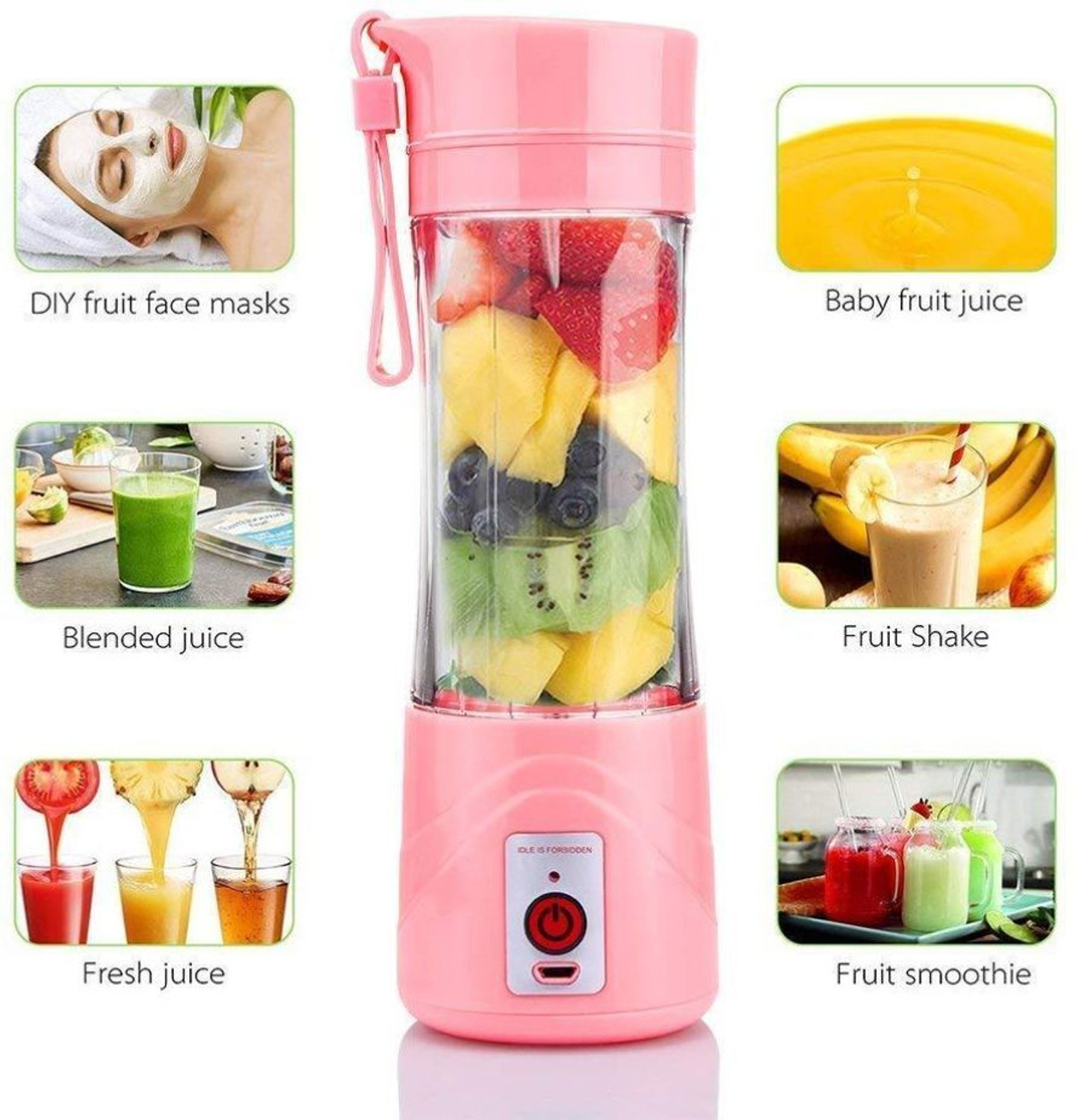 Image of Radhe Pro Fruit Juicer 200 W Juicer Mixer Grinder (Msk 5997A Hand juicer,Mini Fruit Mixer Machine Portable Electric Personal Juicer | 1 Jar | Multicolor)