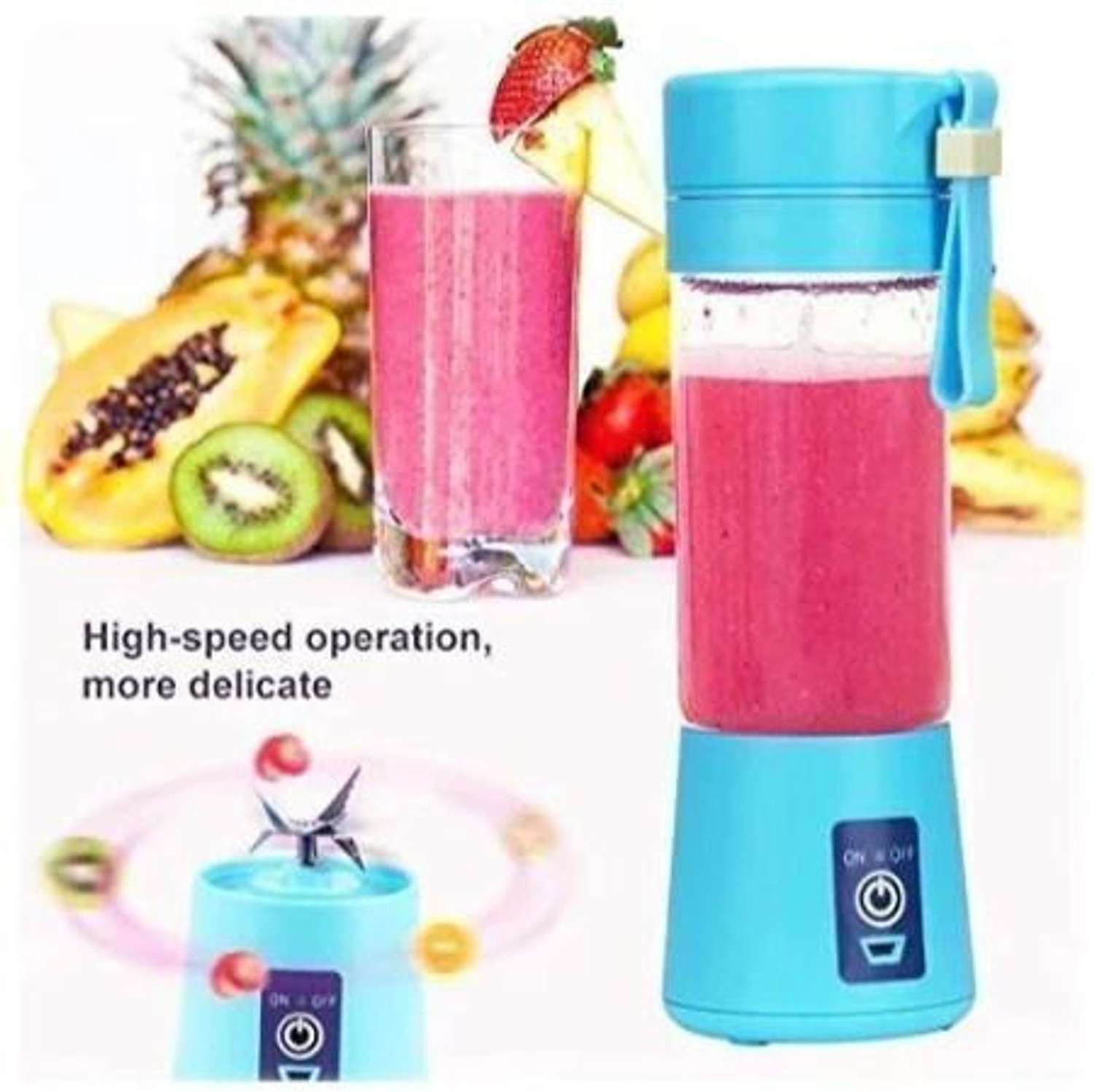Image of princemarkett Pro Fruit Juicer 200 W Juicer Mixer Grinder (AYY 510Y ELECTRIC JUICER MIXER GRINDER RECHARGEABLE USB BOTTLE BLENDER SHAKER | 1 Jar | Multicolor)