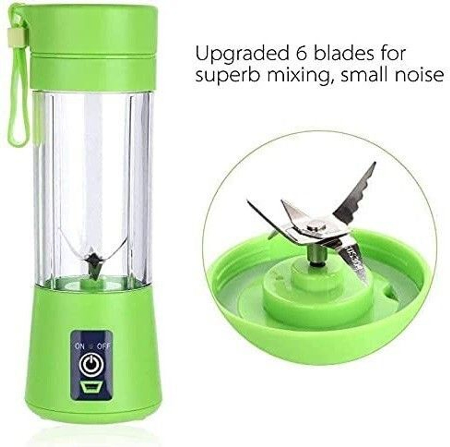 Image of princemarkett Pro Fruit Juicer 200 W Juicer Mixer Grinder (IXI-221-OM-Portable Electric USB Bottle 6 Blades Blender | 1 Jar | Multicolor)