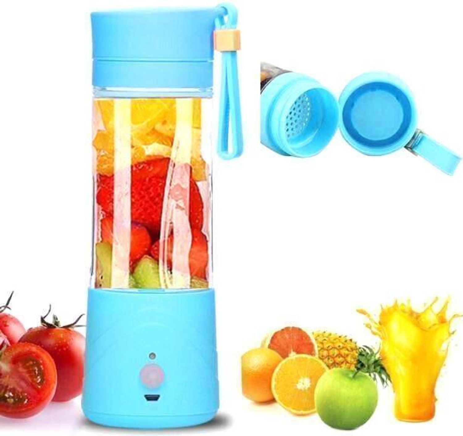 Image of APNA STORE Electric Fruit Juicer Maker USB Rechargeable Mini Juicer Mixer GrinderAS30 350 W Juicer Mixer Grinder (Electric Fruit Juicer Maker USB Rechargeable Mini Juicer Mixer GrinderAS30 | 1 Jar | Multicolor)