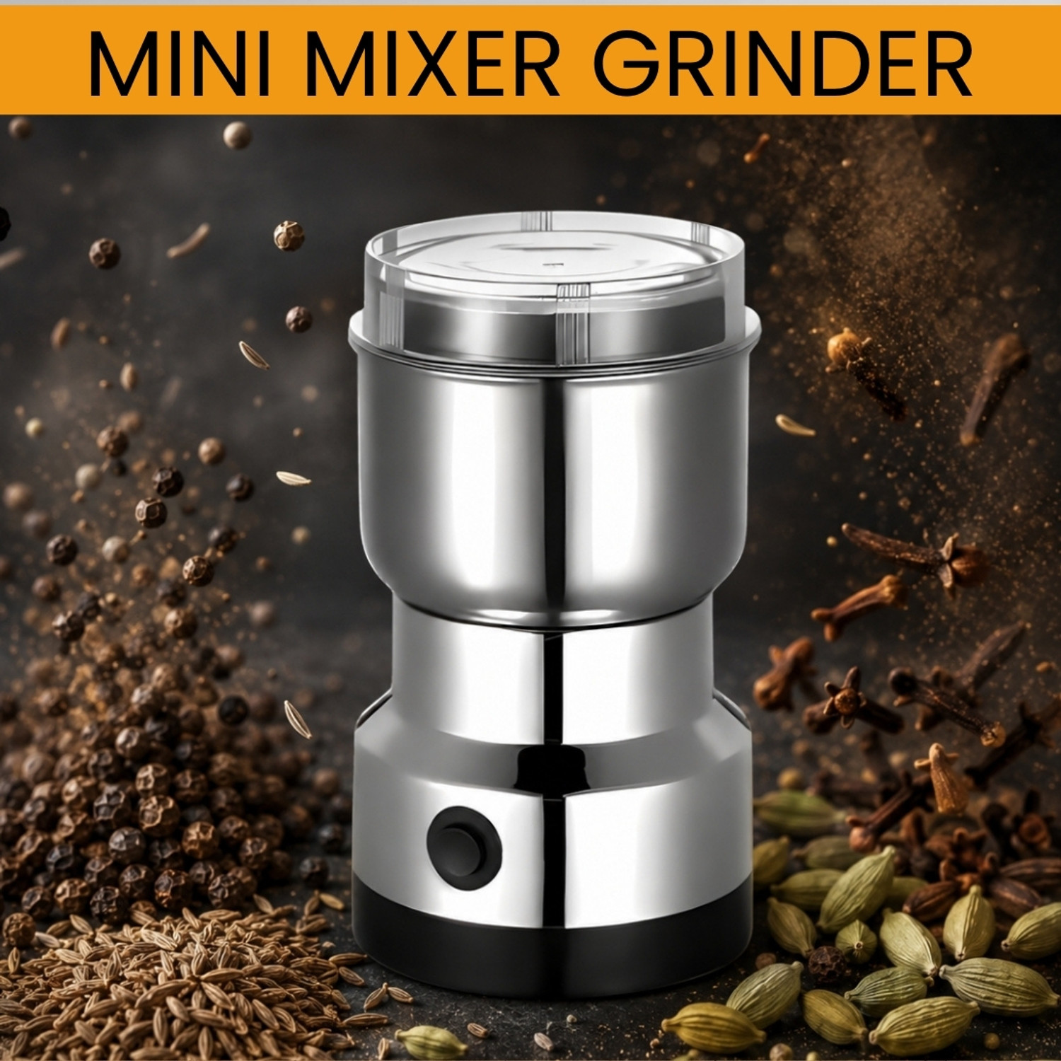 Image of AKs Creation Multi-Functional Mixer Juicer Spice Coffee Grinder, Dry Masala 220 W Juicer Mixer Grinder (Multi-Functional Grinder | 1 Jar | Silver)