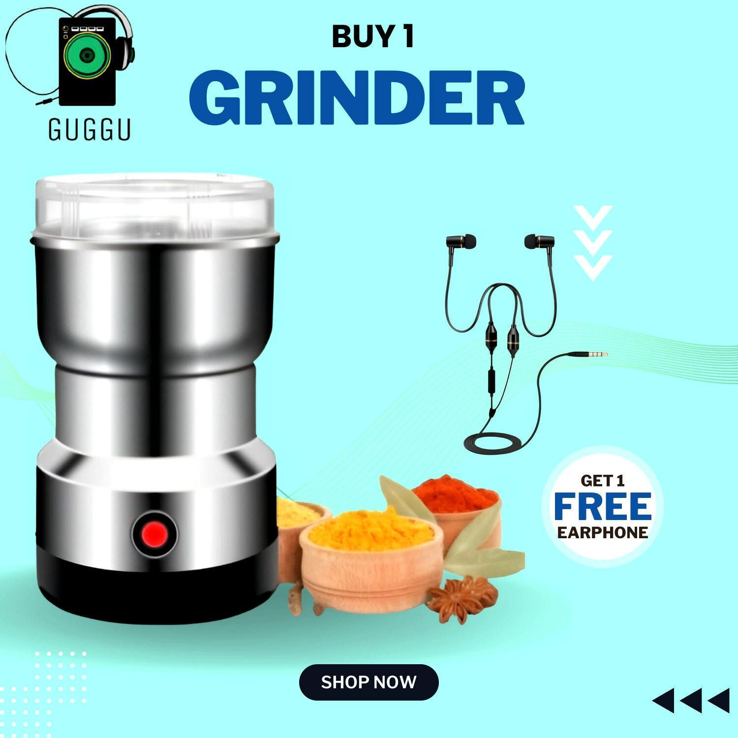Image of JayGopalTrendz Grinder 350 W Mixer Grinder (Electric Grinder With Coffee & Nuts Grains Bean Grinder Juicer Mixer GrinderJ235 | 1 Jar | Silver)