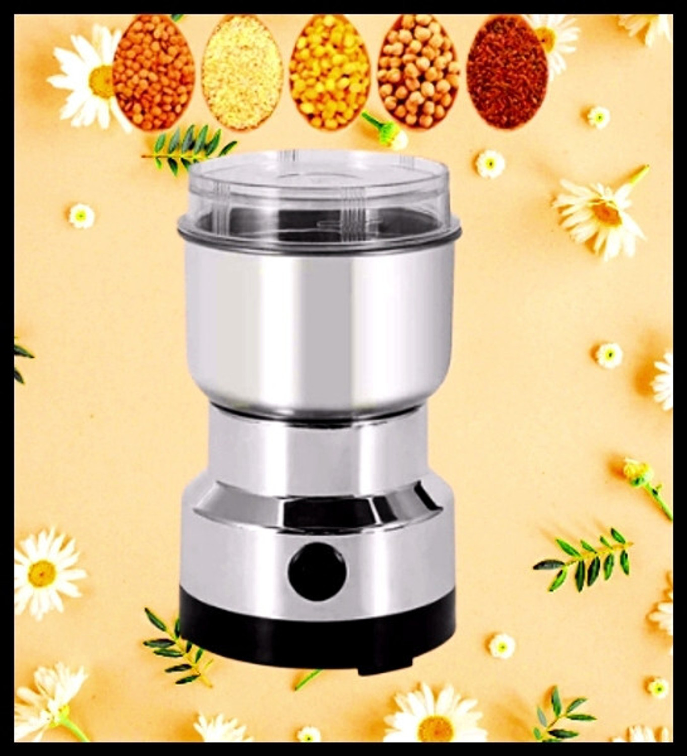 Image of Manasa Coffee Spice Nuts Grains Bean Grinder Mixer (300W) 300 W Juicer Mixer Grinder (By Mini Stainless Steel Coffee Spice Nuts Grains Bean Grinder Mixer | 1 Jar | Silver)