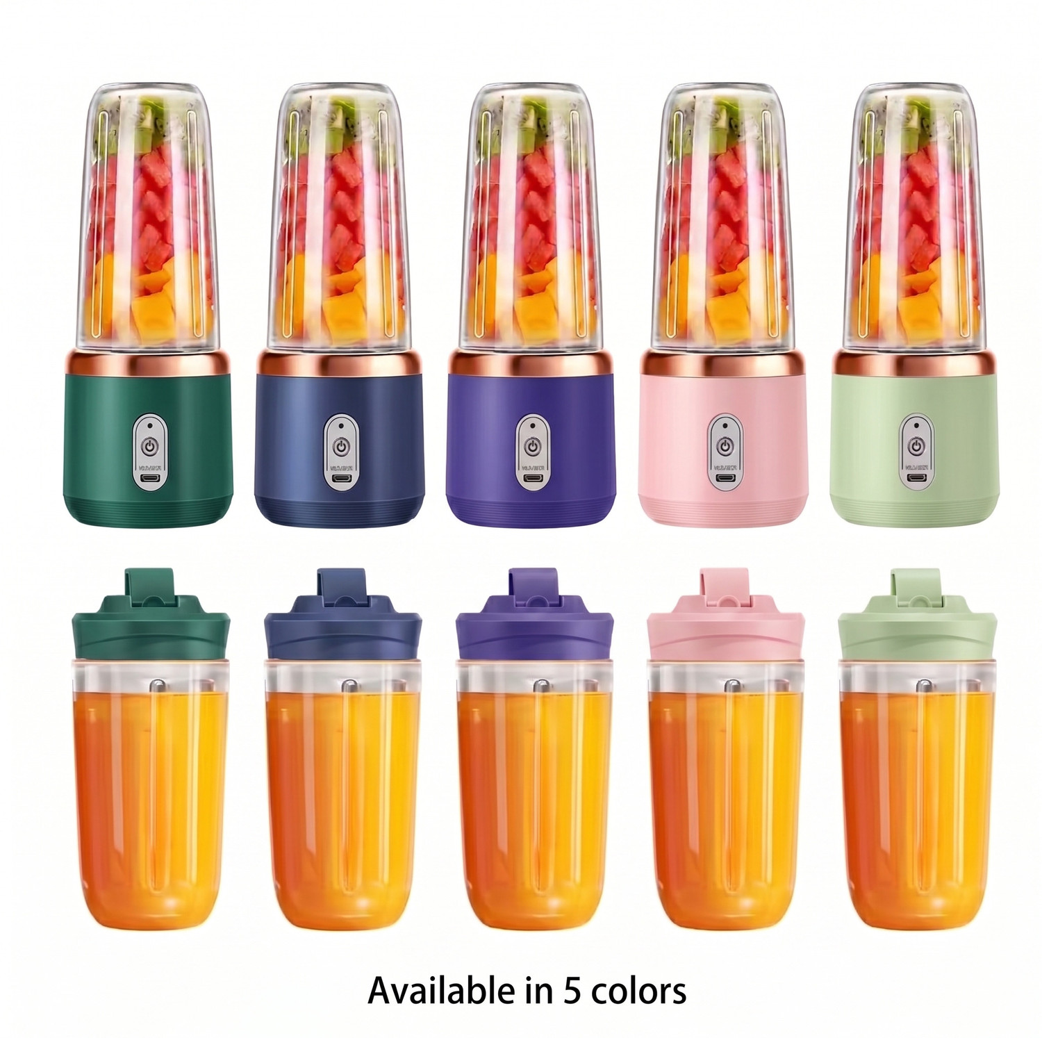Image of CELEVO Portable Electric USB Juicer Blender 230 W Juicer Mixer Grinder (Portable Electric USB Juice Maker Juicer Bottle Blender Hand Juicer With cup | 2 Jars | Multicolor)