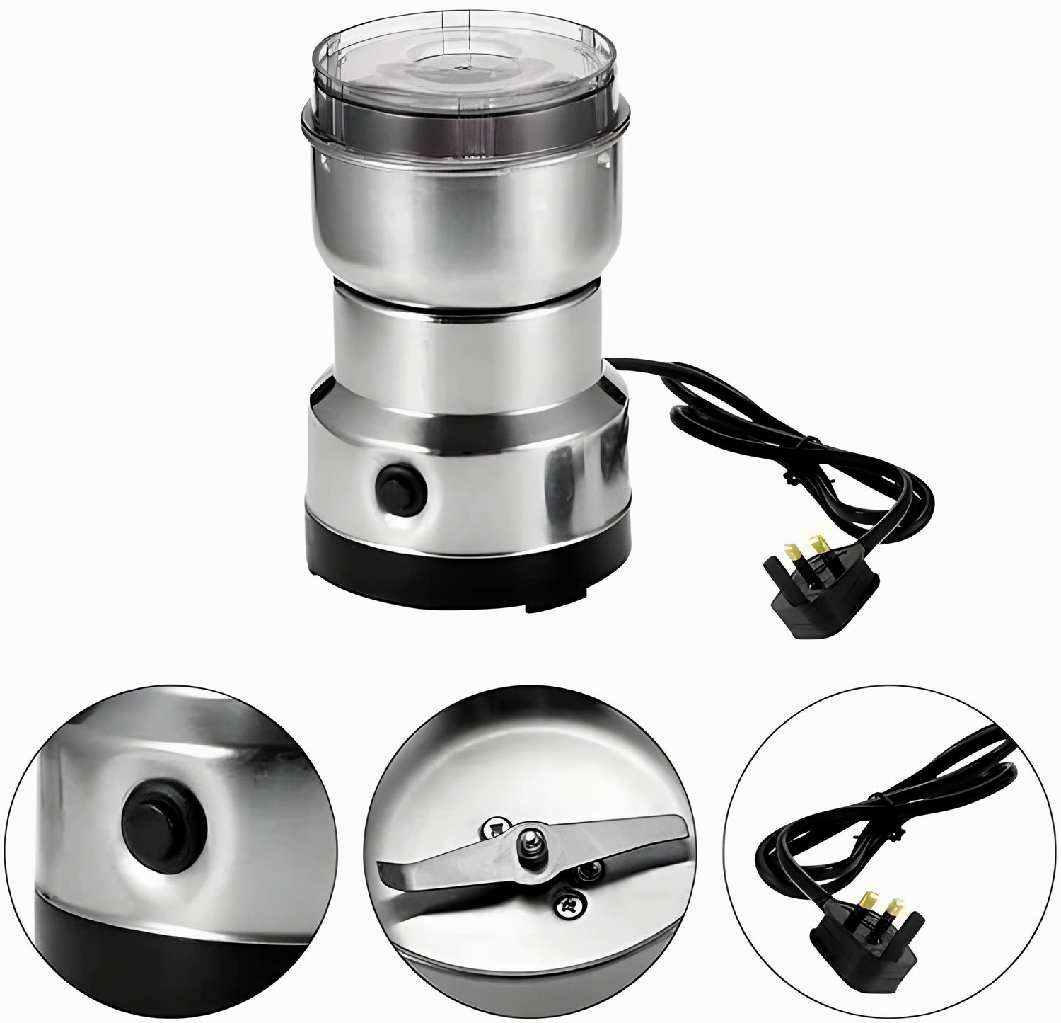 Image of HARIS STORE Electric Mixer Grinder & Coffee Maker for Kitchen Masala,Fruit &Onion GarlicA109 200 W Mixer Grinder (Electric Mixer Grinder & Coffee Maker for Kitchen Masala,Fruit &Onion GarlicE109 | 1 Jar | Silver)