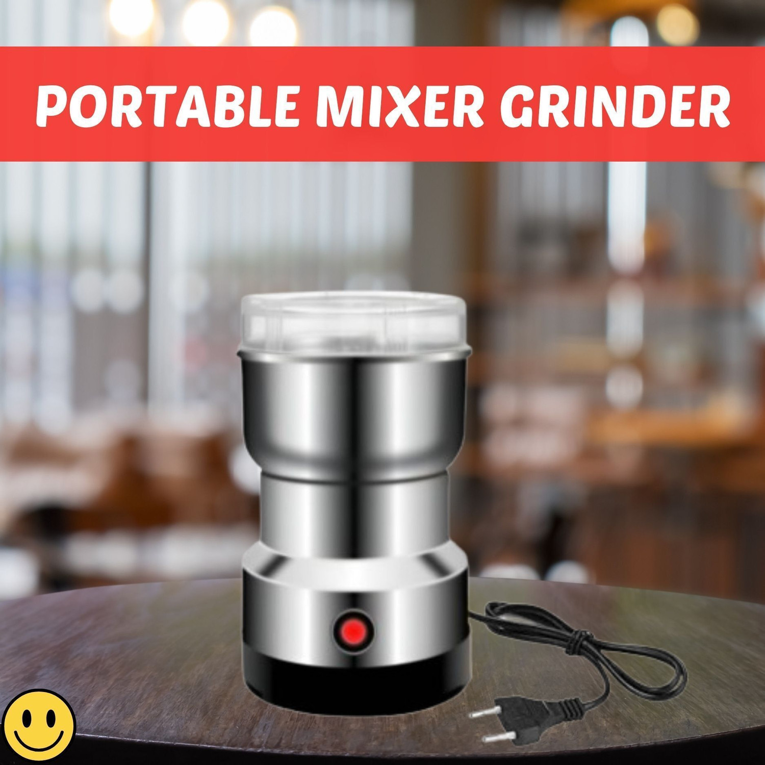 Image of HARIS STORE Grinder 1 200 W Juicer Mixer Grinder (Mini Mixer Grinder & Coffee Maker for Kitchen Masala, Onion, Garlic & FruitW332 | 1 Jar | Silver)