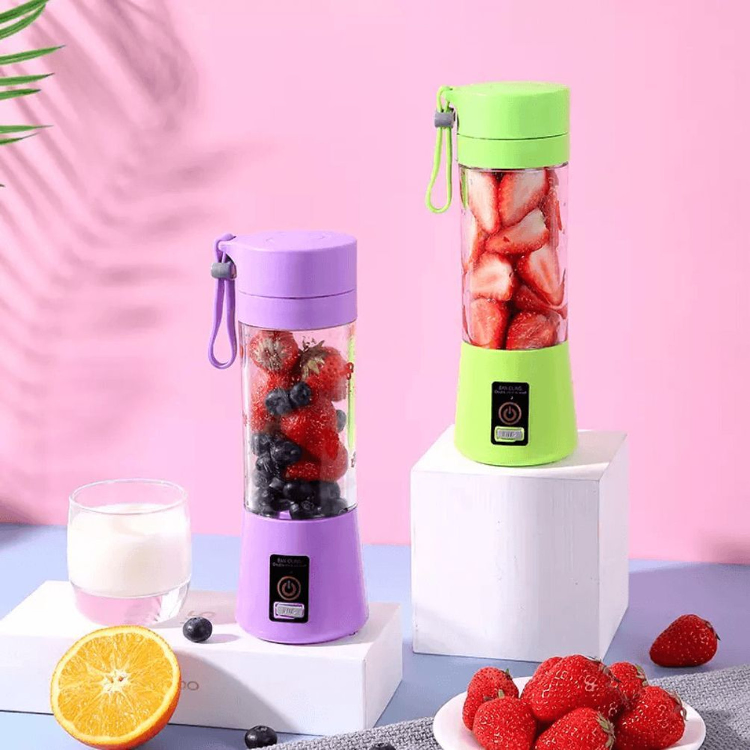 Image of princemarkett Pro Fruit Juicer 200 W Juicer Mixer Grinder (AYY 498Y ELECTRIC JUICER MIXER GRINDER RECHARGEABLE USB BOTTLE BLENDER SHAKER | 1 Jar | Multicolor)