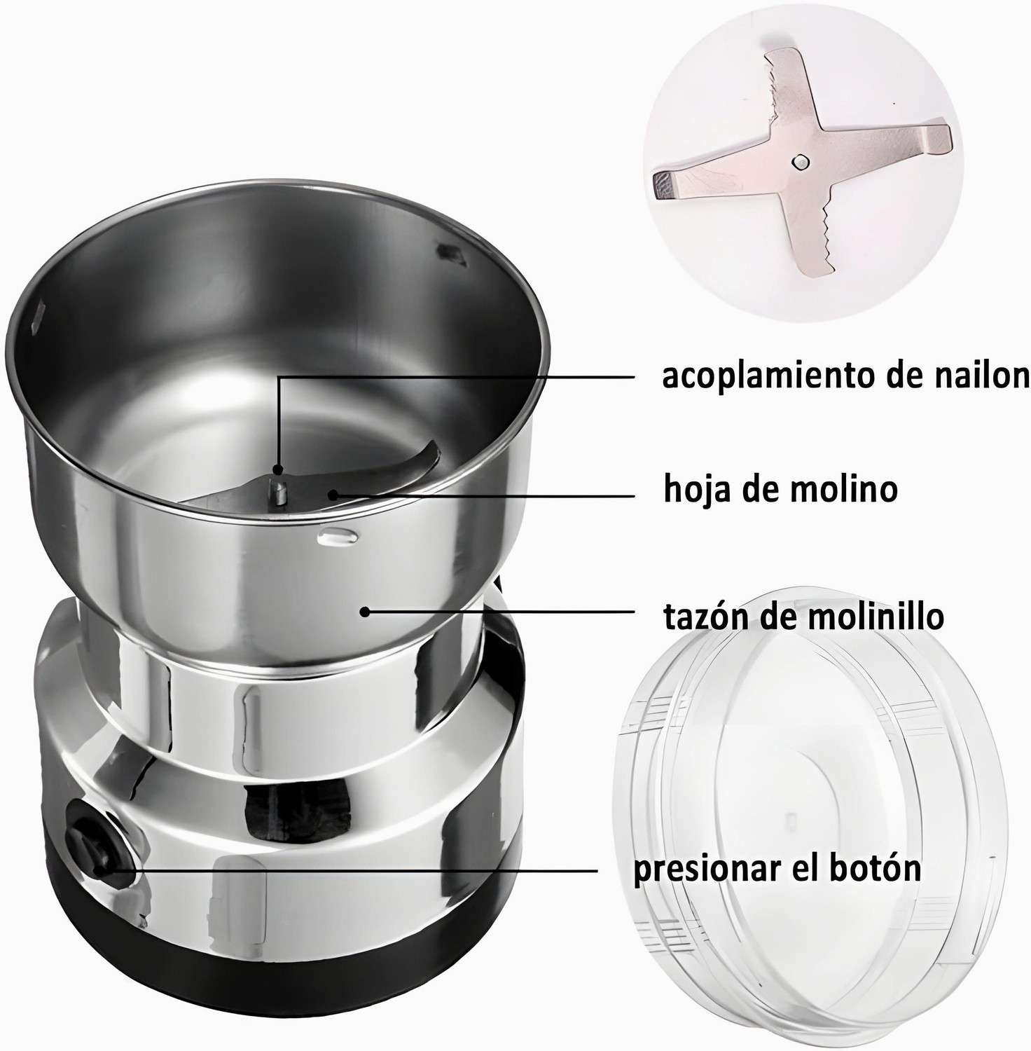 Image of HARIS STORE Electric Mixer Grinder & Coffee Maker for Kitchen Masala,Fruit &Onion GarlicA109 200 W Mixer Grinder (Electric Mixer Grinder & Coffee Maker for Kitchen Masala,Fruit &Onion GarlicE109 | 1 Jar | Silver)