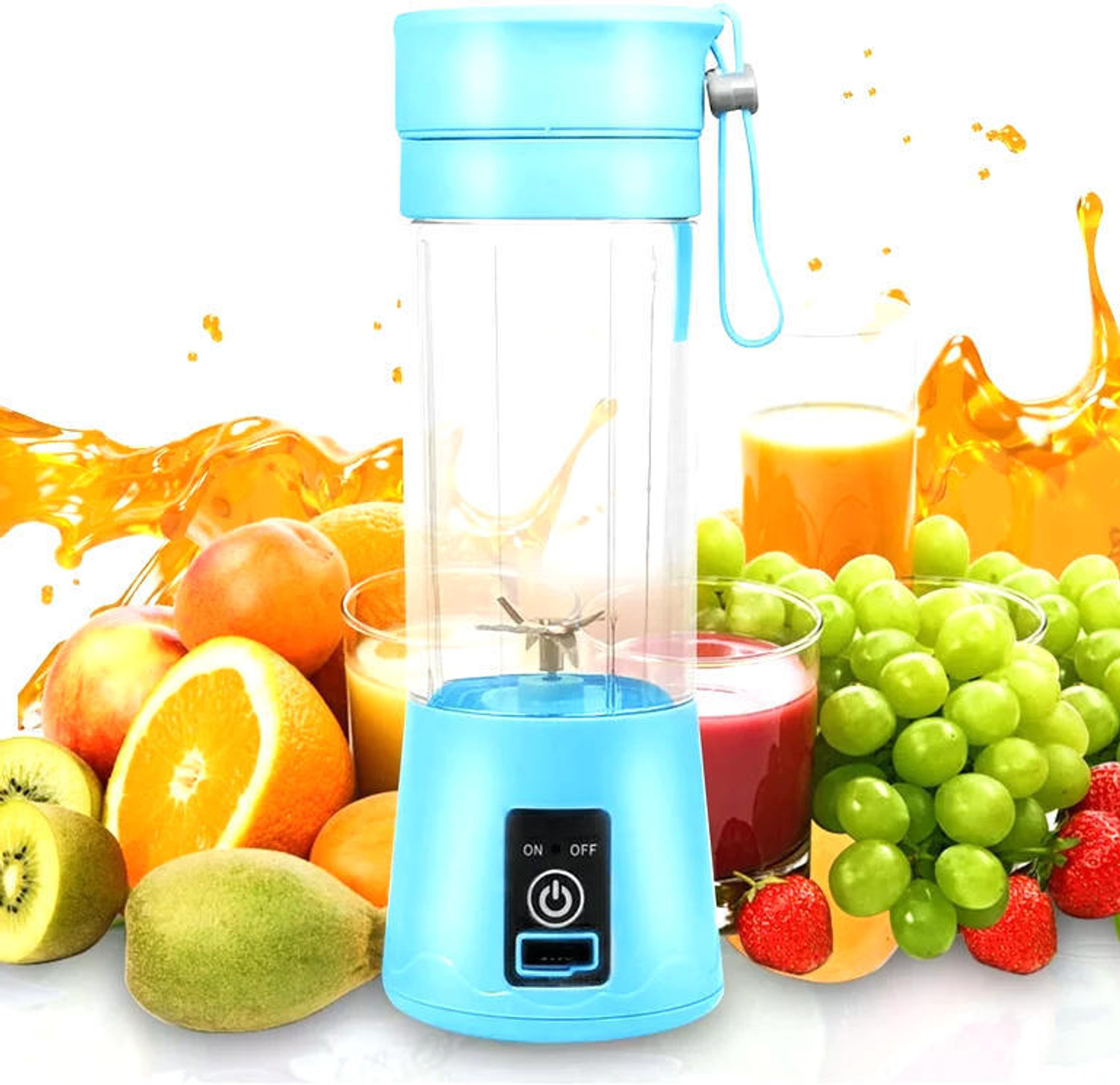 Image of APNA STORE Electric Fruit Juicer Maker USB Rechargeable Mini Juicer Mixer GrinderAS30 350 W Juicer Mixer Grinder (Electric Fruit Juicer Maker USB Rechargeable Mini Juicer Mixer GrinderAS30 | 1 Jar | Multicolor)