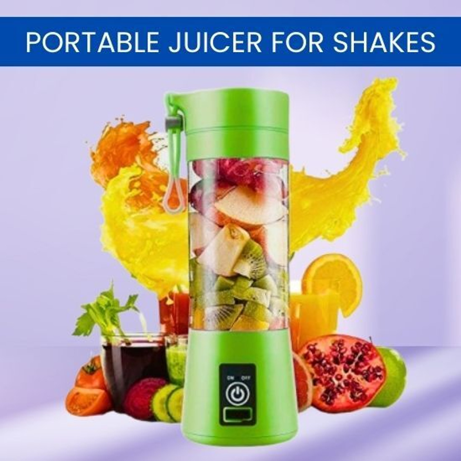 Image of princemarkett Pro Fruit Juicer 200 W Juicer Mixer Grinder (USB Rechargeable Juicer & Portable Mini Juicer For Jiucer /Milk ShakesYZ73 | 1 Jar | Multicolor)