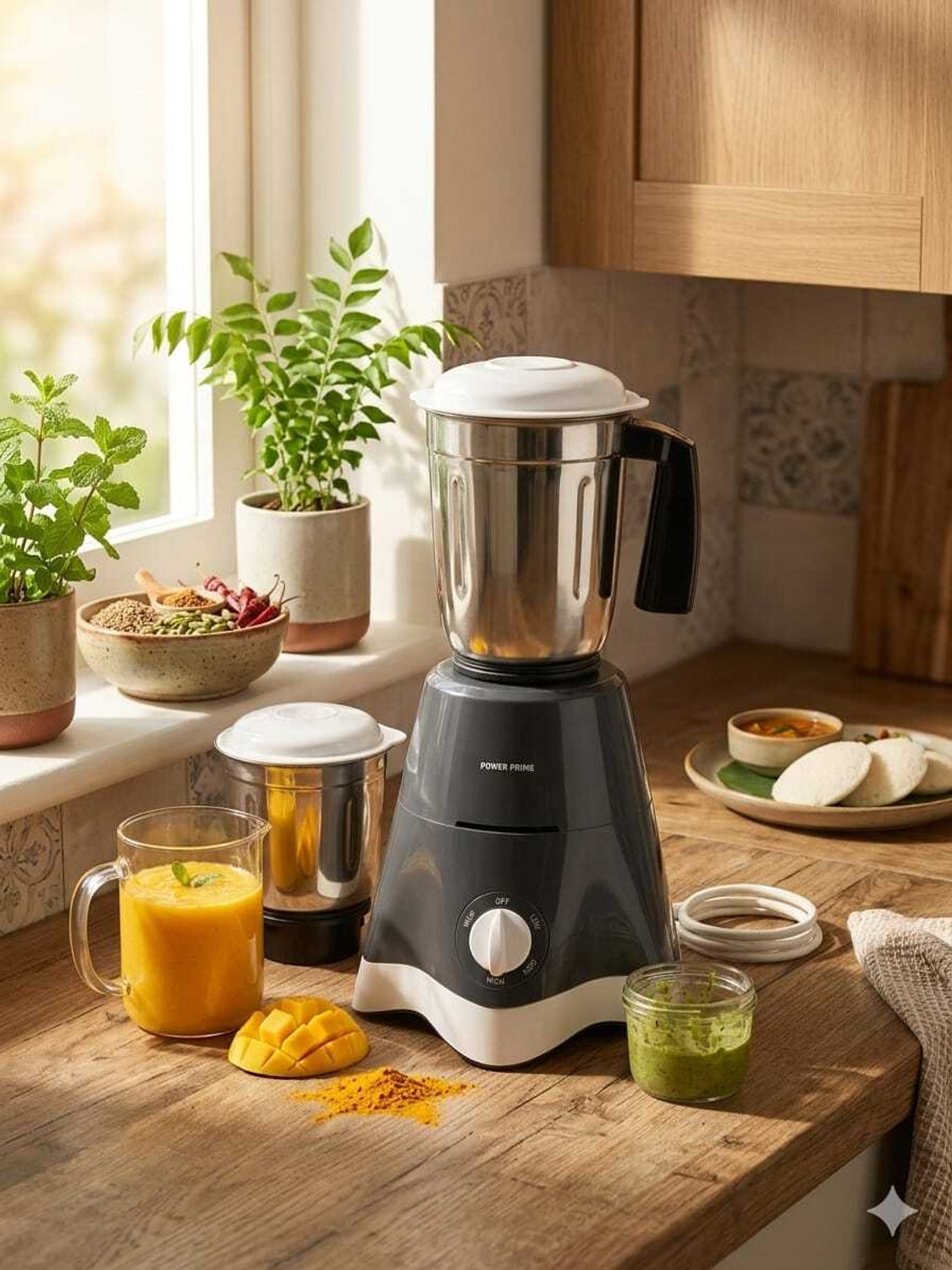 Image of laxmigold Grinder 042 550 W Juicer Mixer Grinder (JMG 42 | 3 Jars | Black)