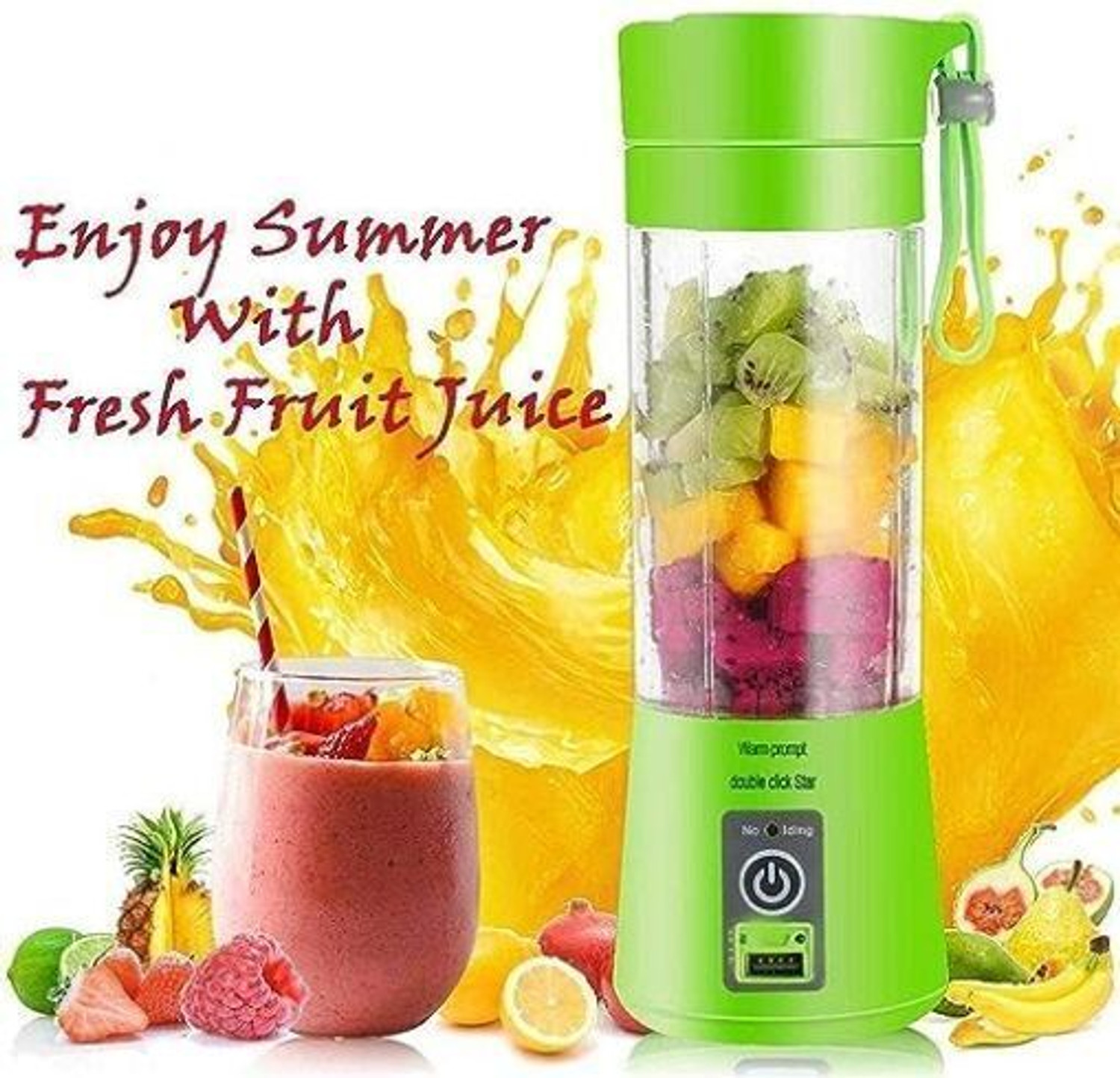 Image of GYVM ENTERPRICE Pro Fruit Juicer 200 W Juicer Mixer Grinder (ASE 863A Juice Maker Juicer Rechargeable Juicer Bottle with 6 Blades | 1 Jar | Multicolor)