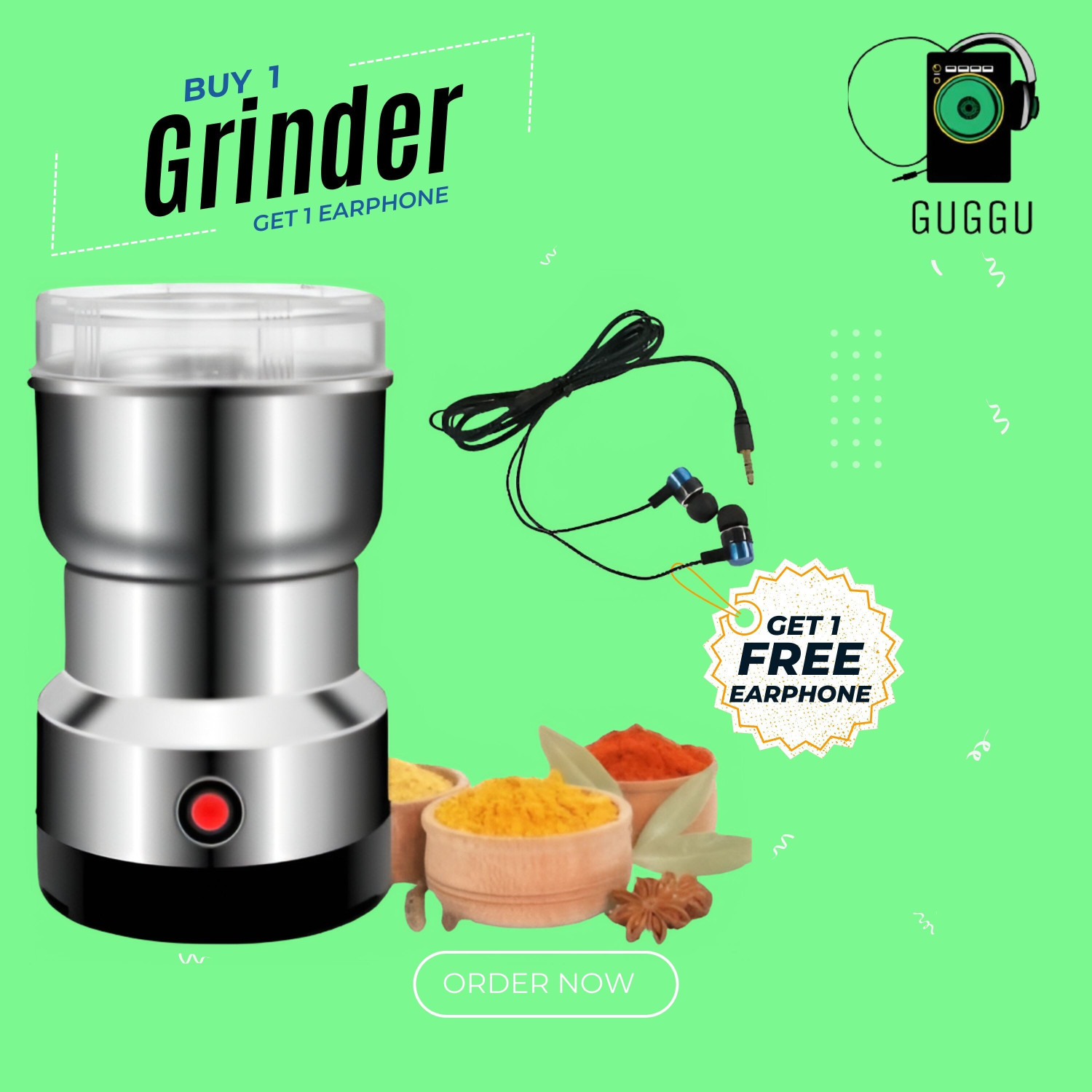 Image of HSH GOLDI Household Grinder W300 Juicer Mixer Grinder gr179 300 W Juicer Mixer Grinder (Nima japan Mini Stainless Steel Grainder G179 | 1 Jar | Multicolor)